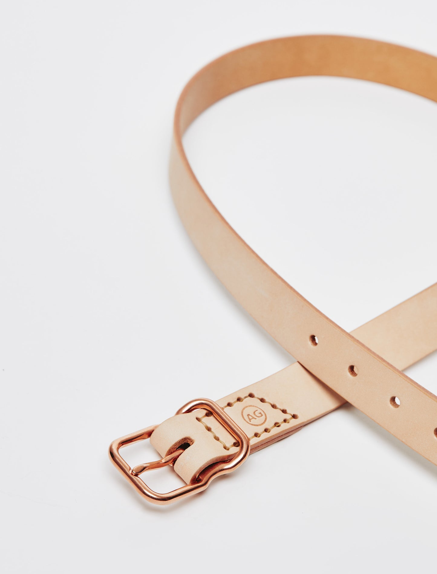 Noah Natural/Copper Leather Belt Mens Accessory Photo 2