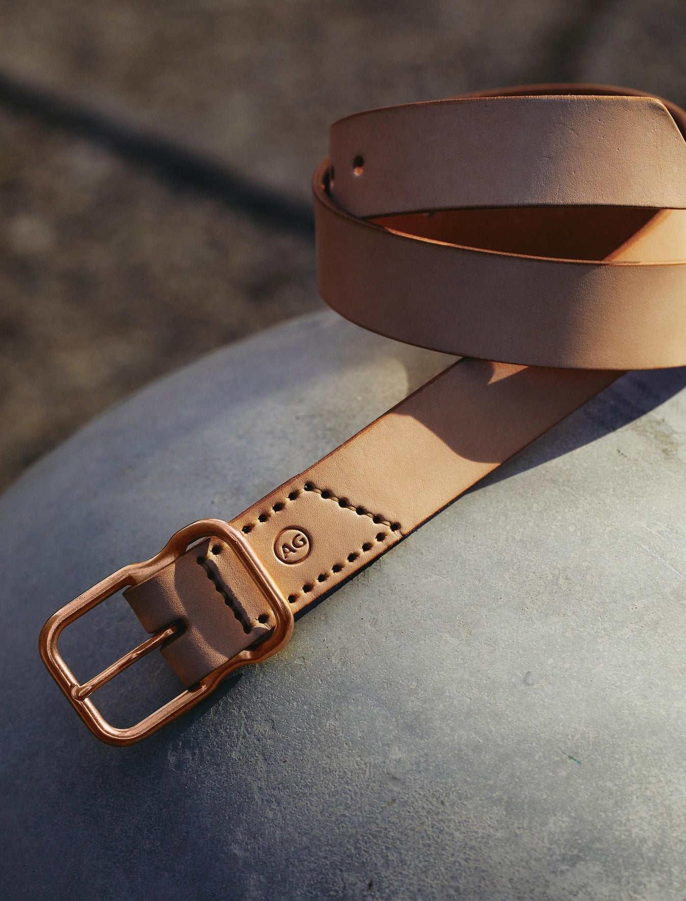 Noah Natural/Copper Leather Belt Mens Accessory Photo 3