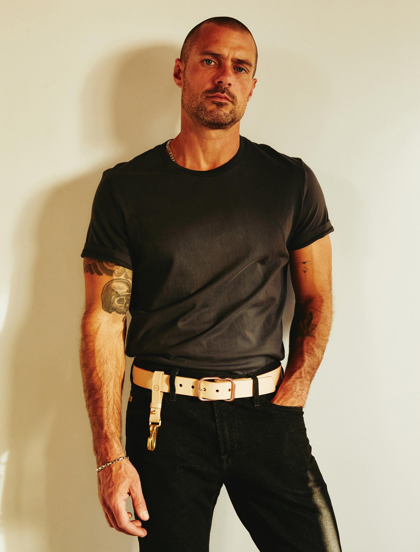 Noah Natural/Copper Leather Belt Mens Accessory Photo 4