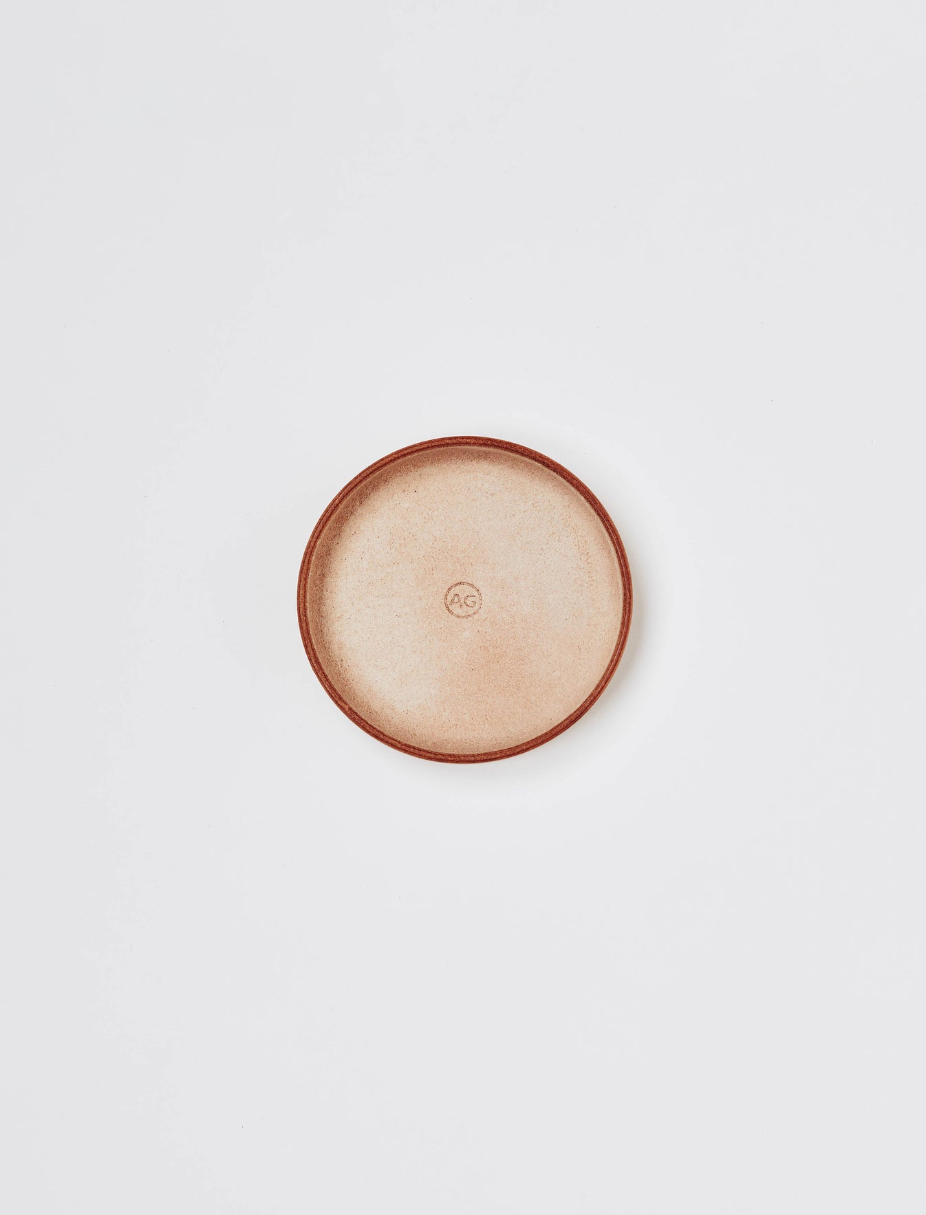 Ag Leather Tray Natural Tan Round Leather Tray Unisex Accessory Photo 2