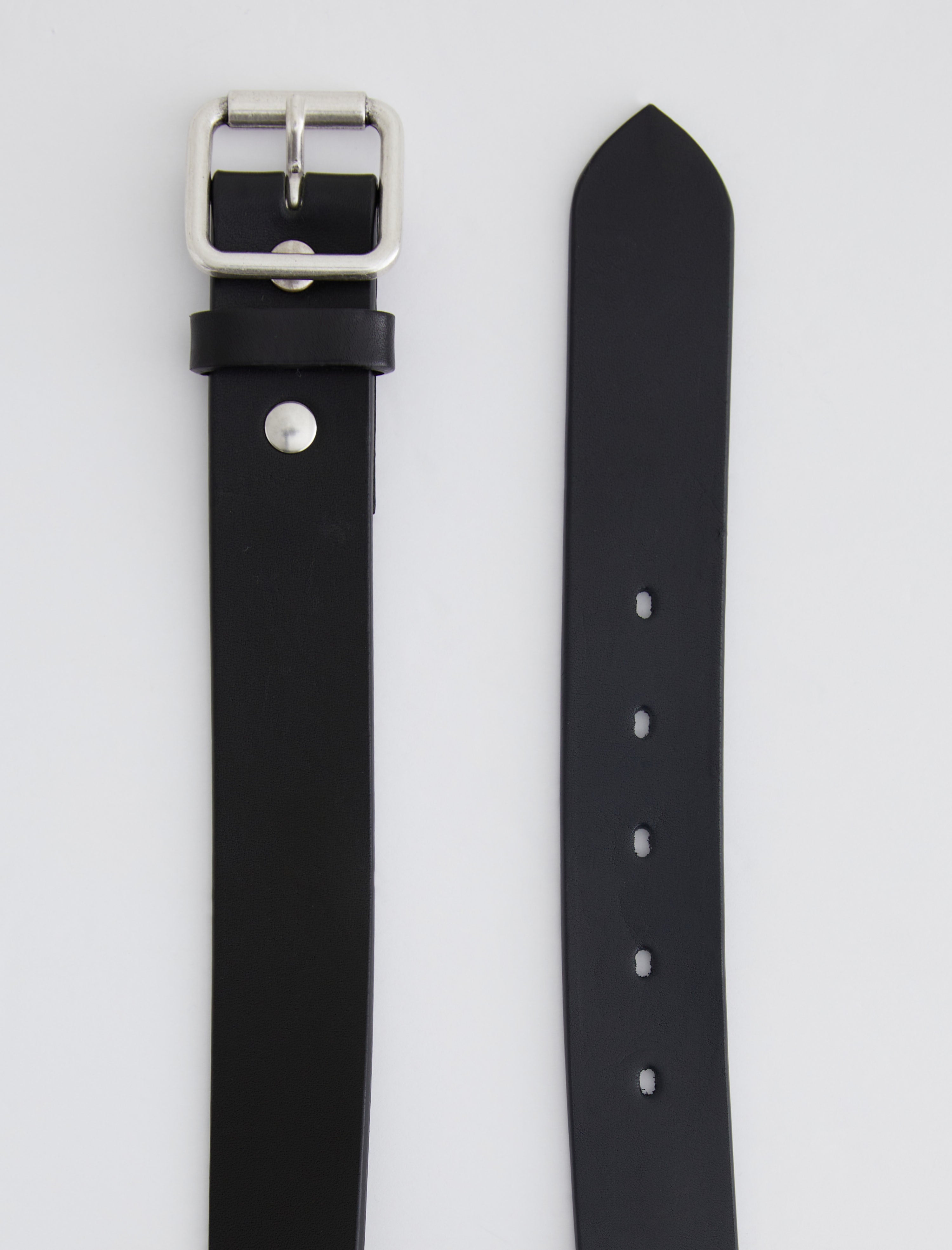 Florence Belt Black/Nickel Classic Buffed Italian Leather Belt Men Accessory Photo 2
