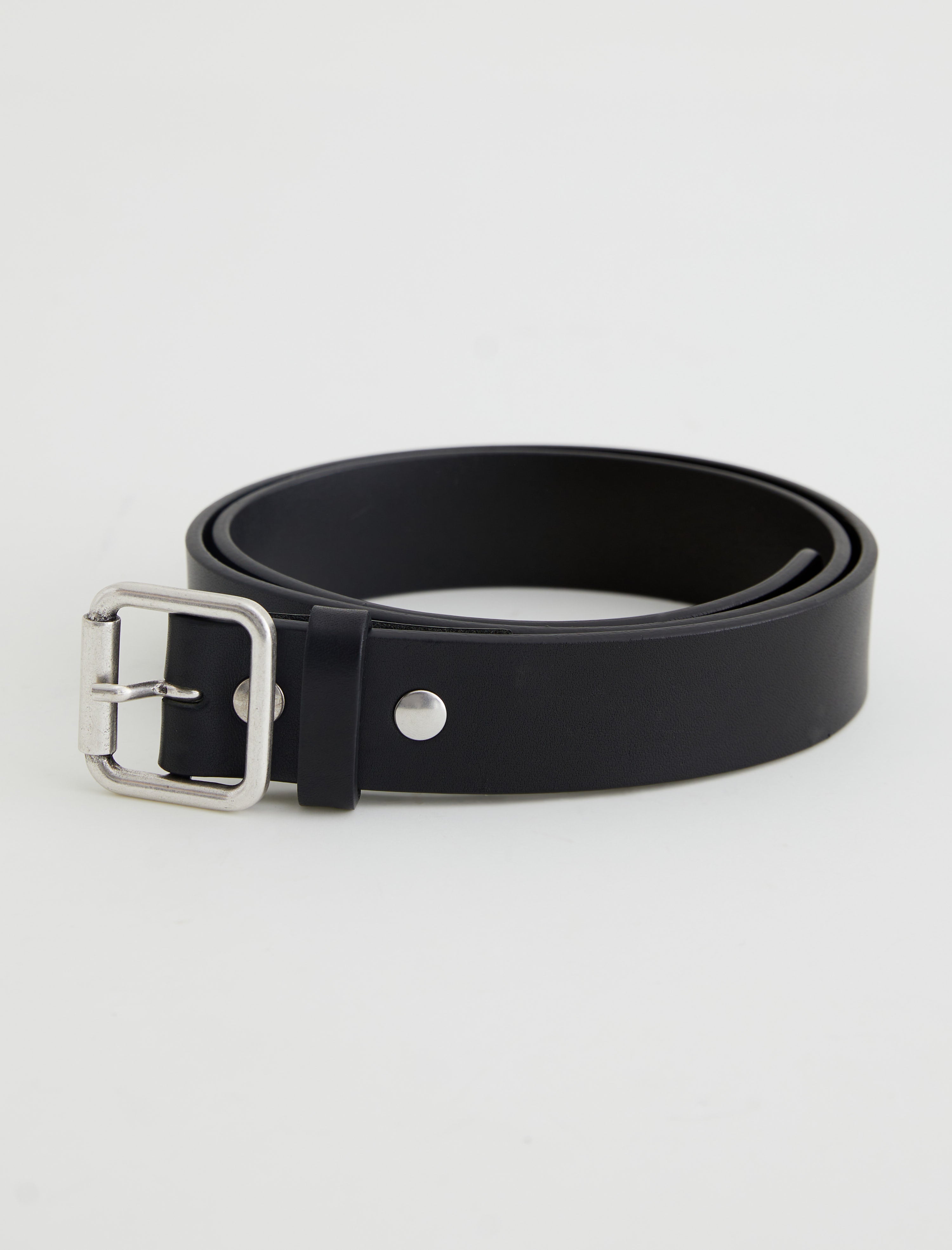 Florence Belt Black/Nickel Classic Buffed Italian Leather Belt Men Accessory Photo 4