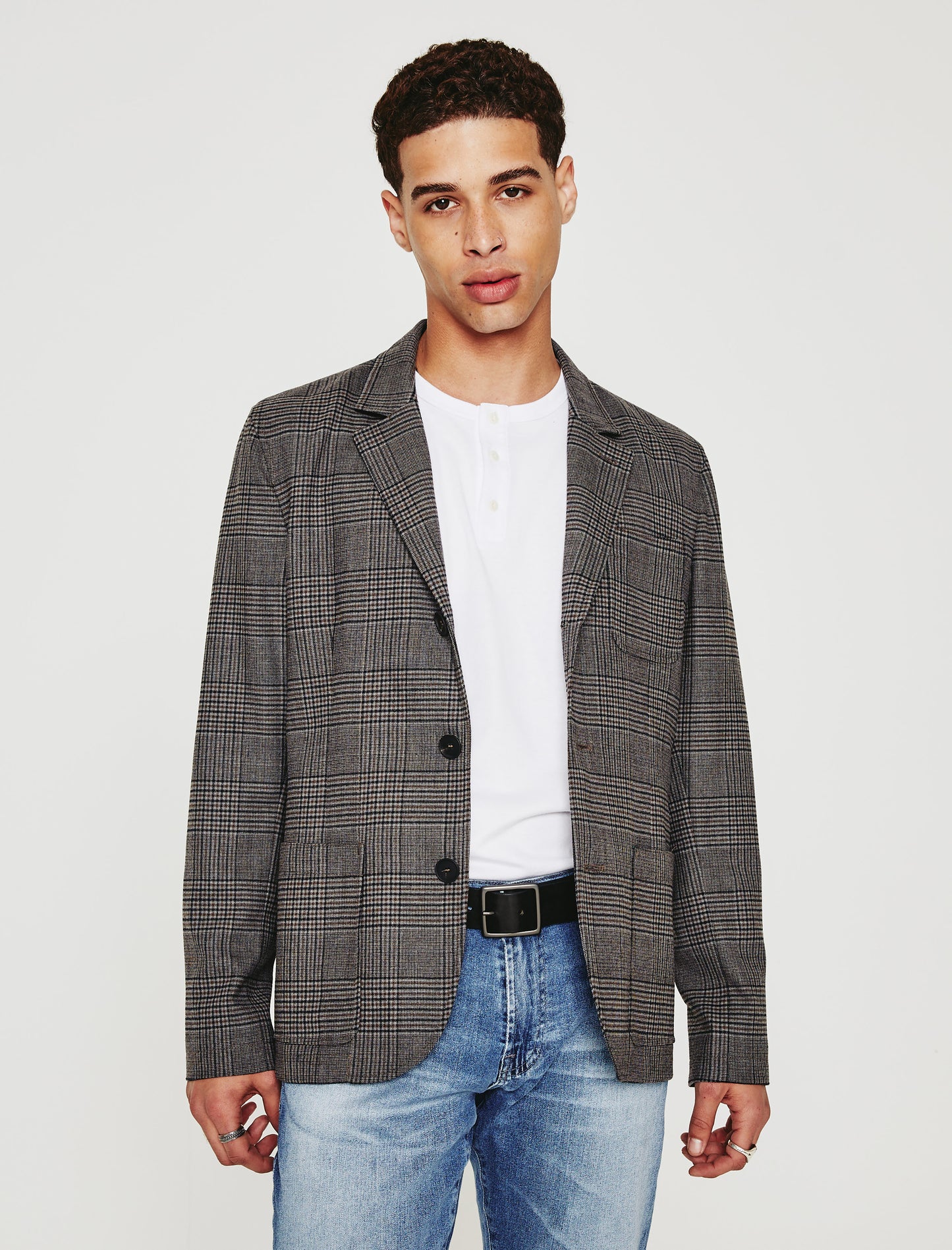 Eli Blazer Cast Iron/Brown Made In Italy Men Top Photo 1