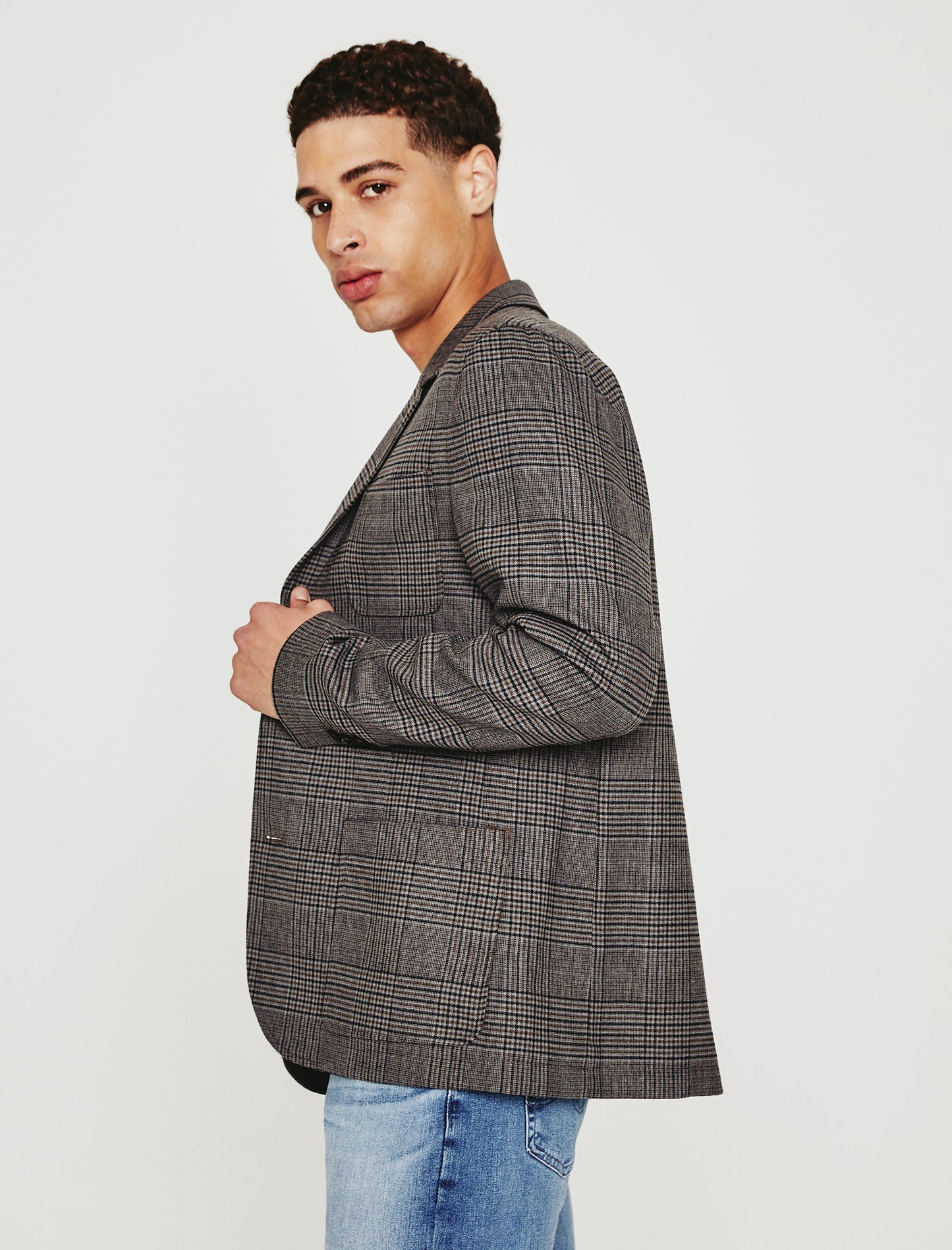 Eli Blazer Cast Iron/Brown Made In Italy Men Top Photo 5