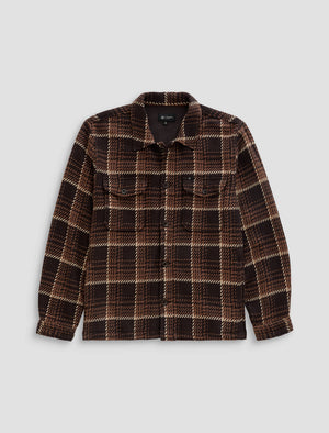 Grant Brown/White Heavyweight Overshirt Mens Tops Photo 9