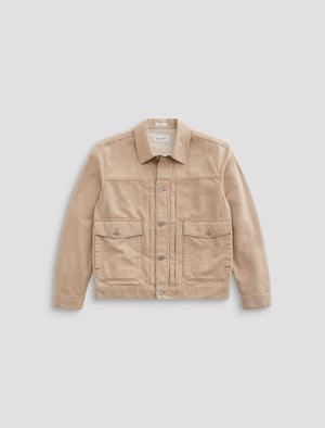 Sid Jacket Melange Camel Pleated Trucker Men Top Photo 9
