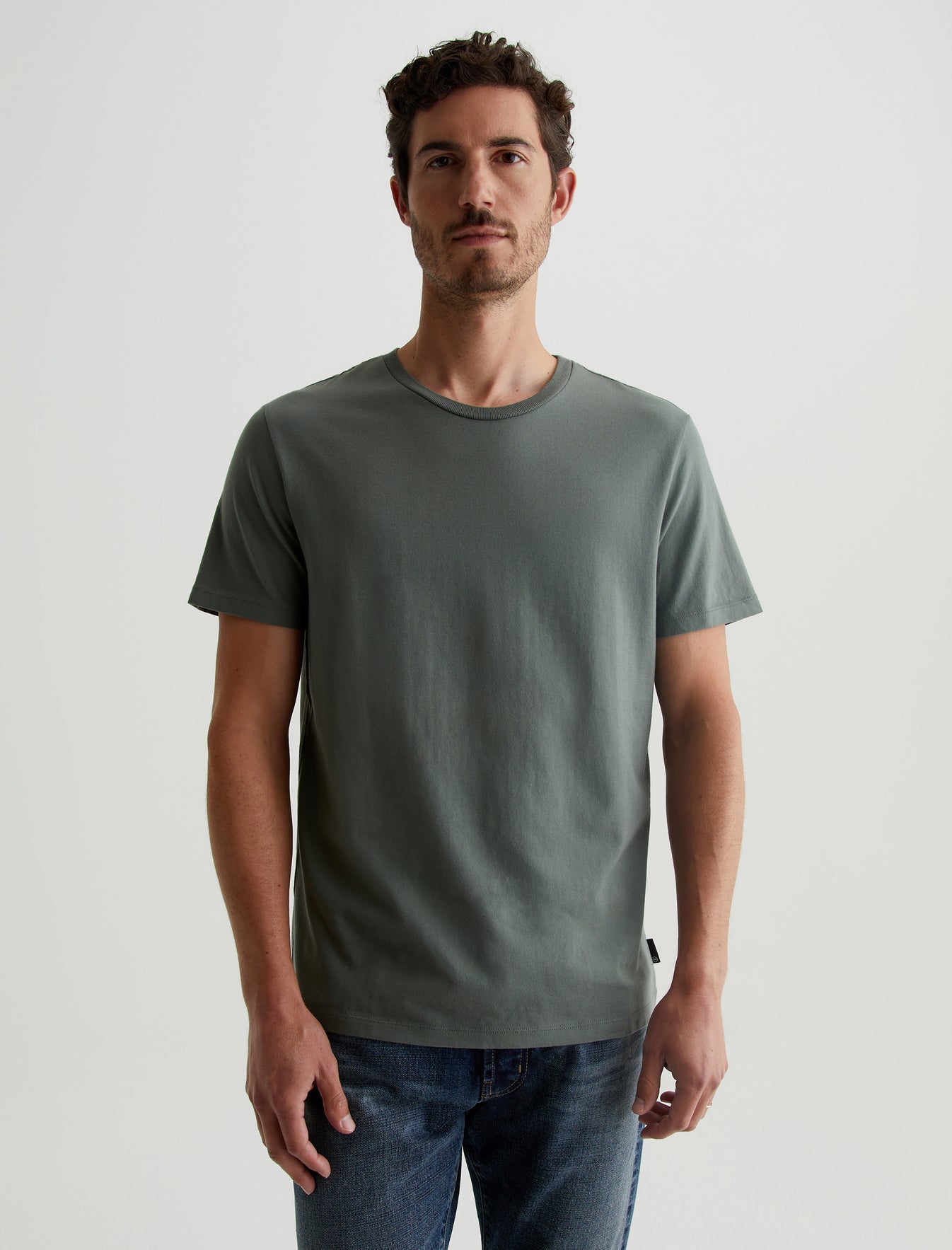 Bryce Crew Hunter Sage Classic Fit Short Sleeve Crew Neck T-Shirt Mens Top Photo 1