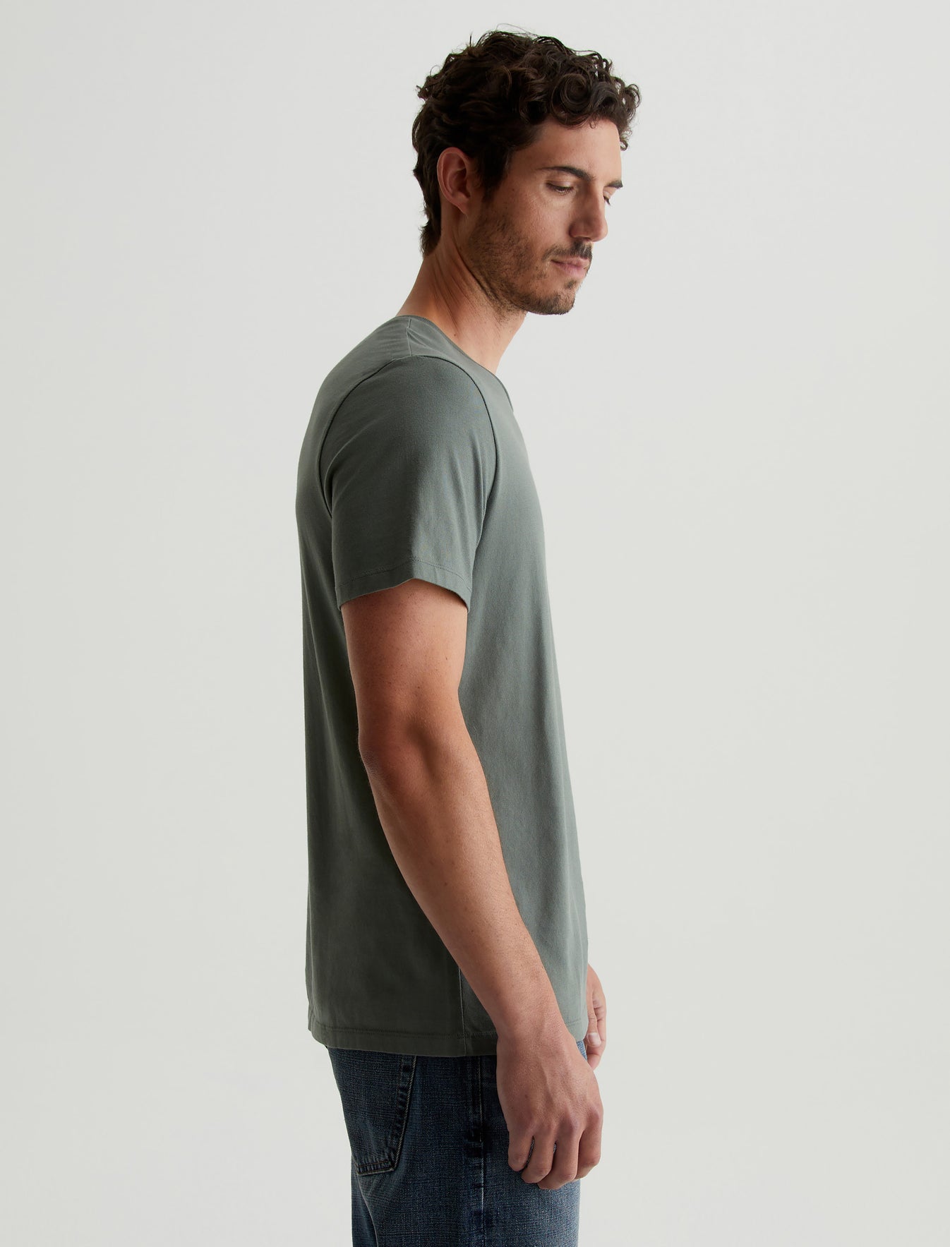 Bryce Crew Hunter Sage Classic Fit Short Sleeve Crew Neck T-Shirt Mens Top Photo 3