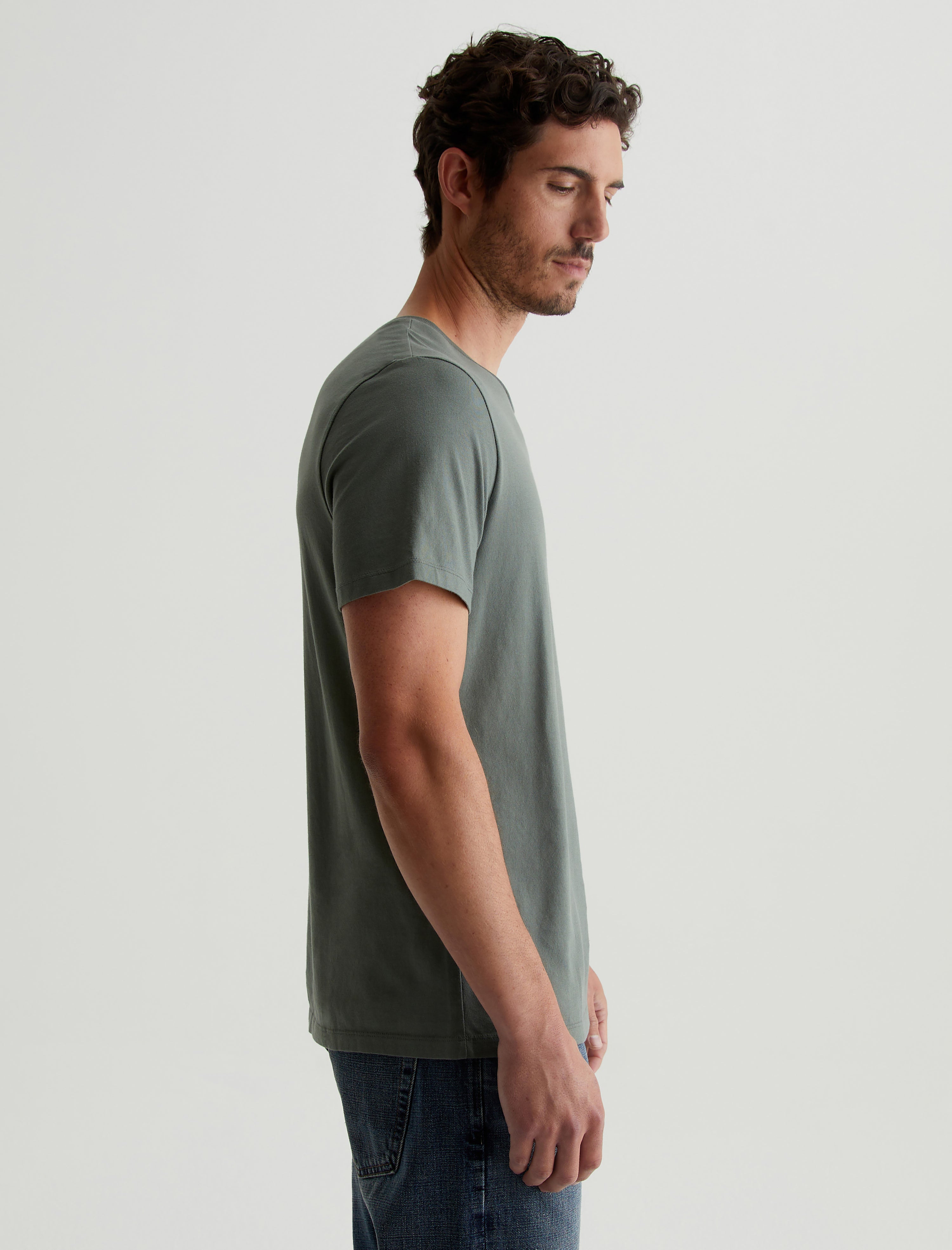 Bryce Crew Hunter Sage Classic Crew Neck T-Shirt Men Top Photo 3