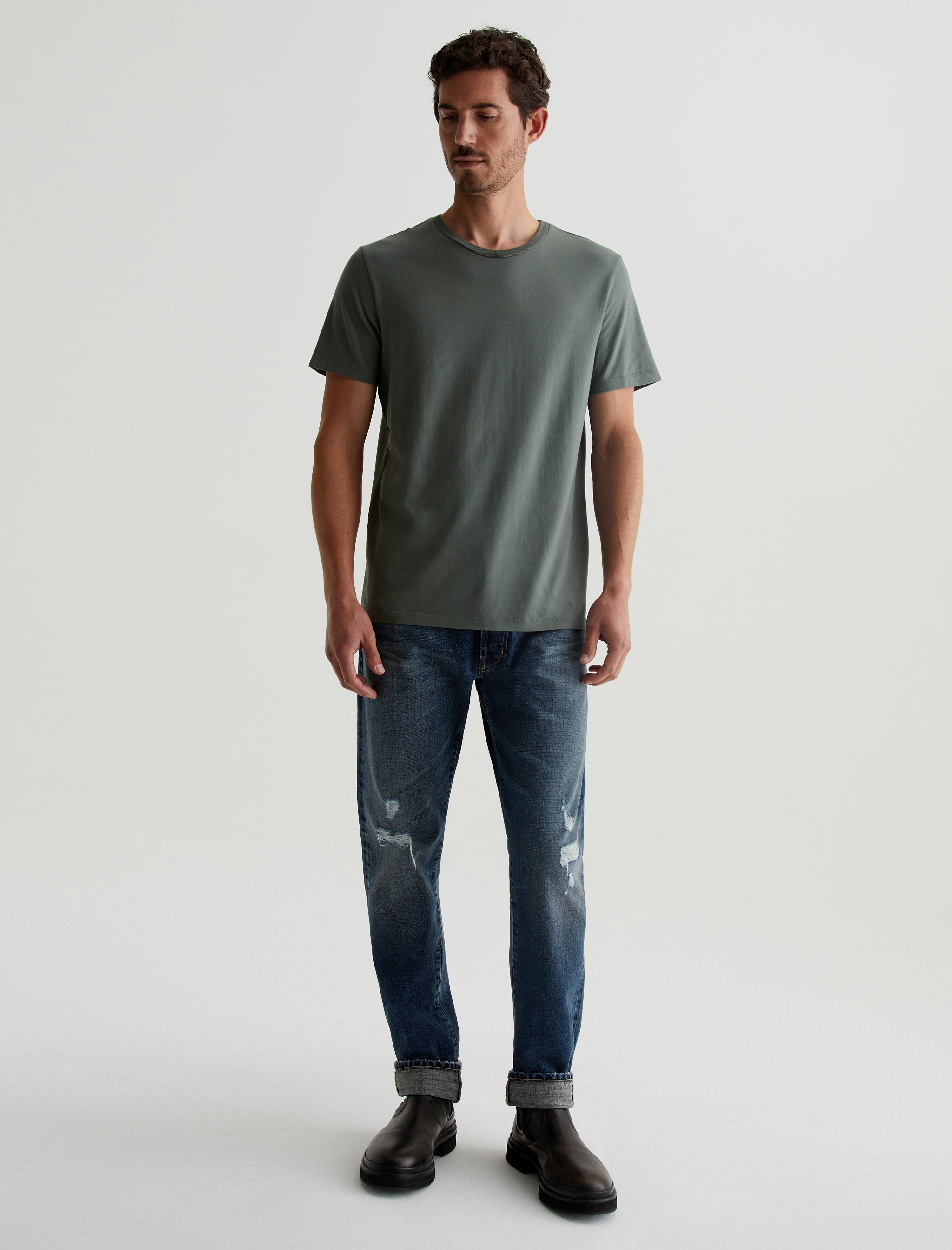 Bryce Crew Hunter Sage Classic Crew Neck T-Shirt Men Top Photo 4
