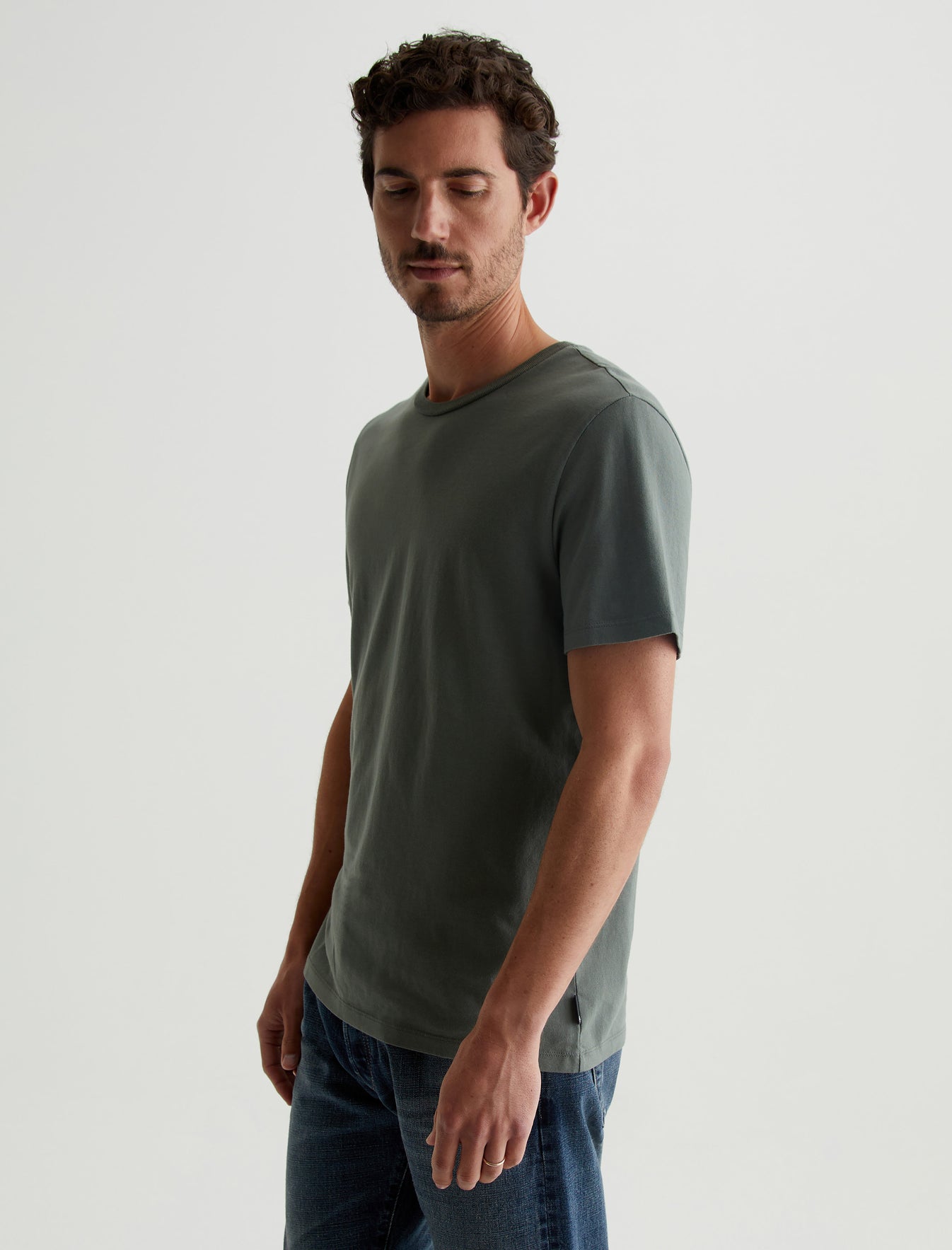 Bryce Crew Hunter Sage Classic Fit Short Sleeve Crew Neck T-Shirt Mens Top Photo 6