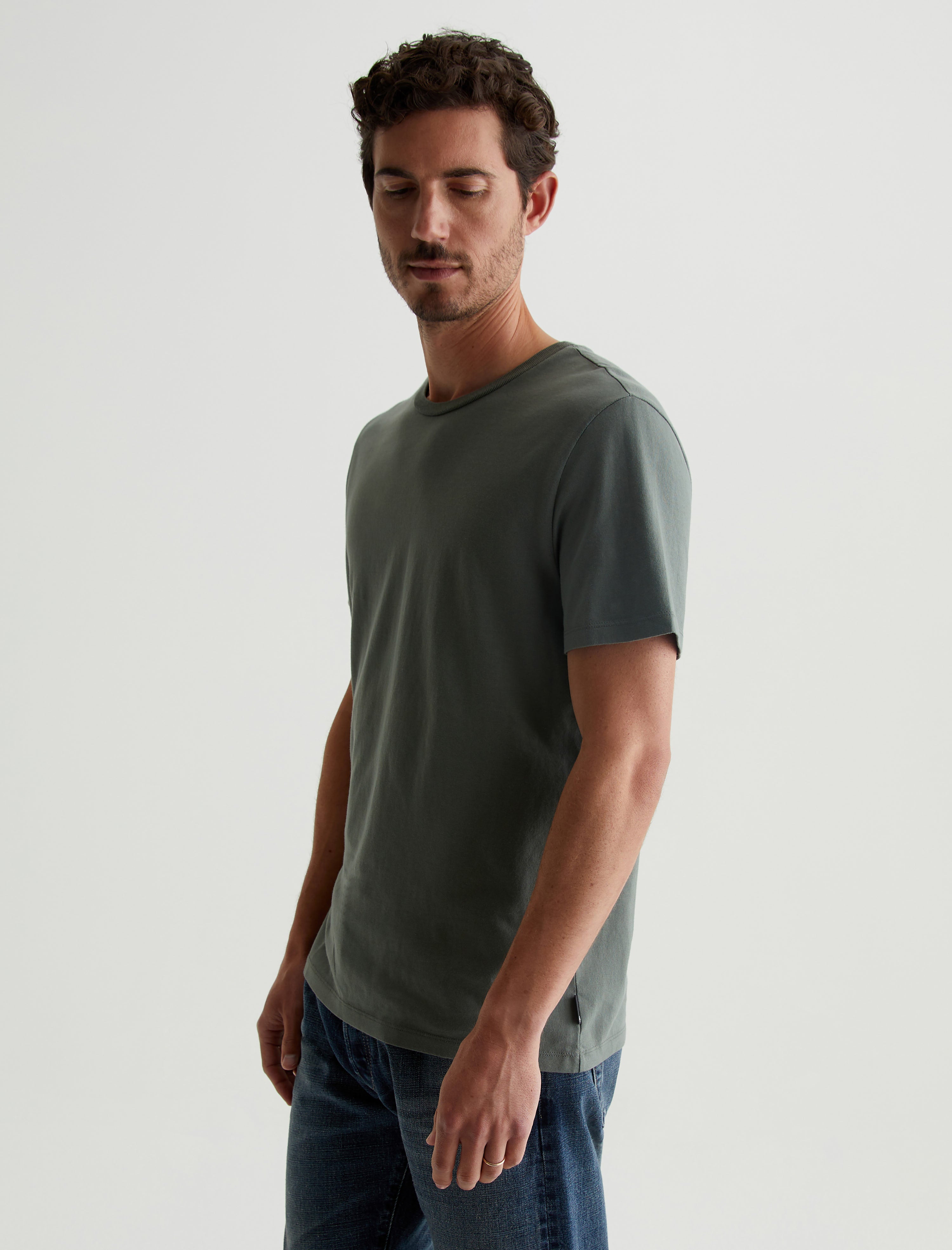 Bryce Crew Hunter Sage Classic Crew Neck T-Shirt Men Top Photo 6