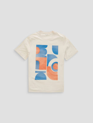 Bryce Crew Modern Jazz Collage Ivory Dust Classic Fit S/S Crew Neck T-Sh Mens Tops Photo 9