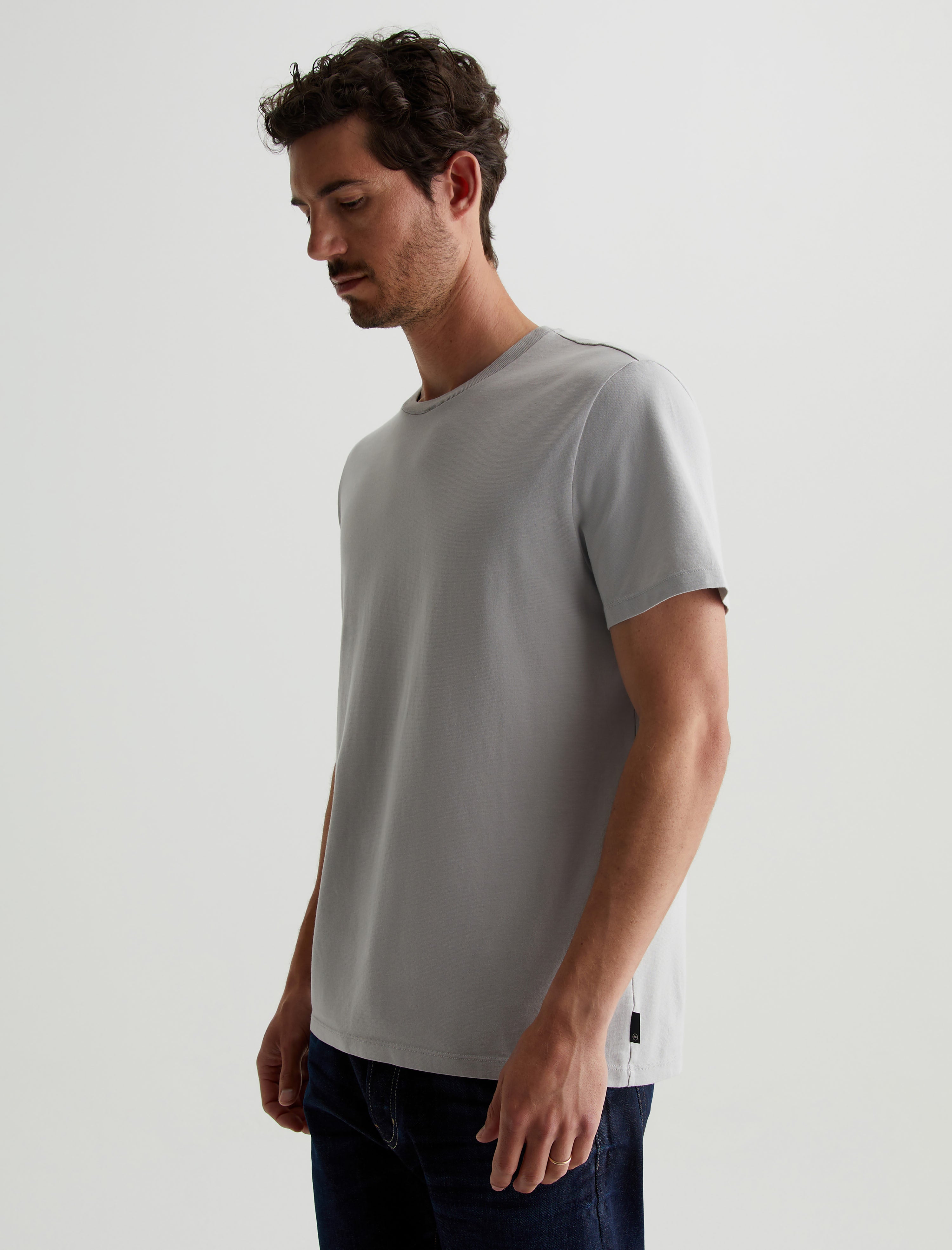 Bryce Crew Silver Gray Classic Crew Neck T-Shirt Men Top Photo 6