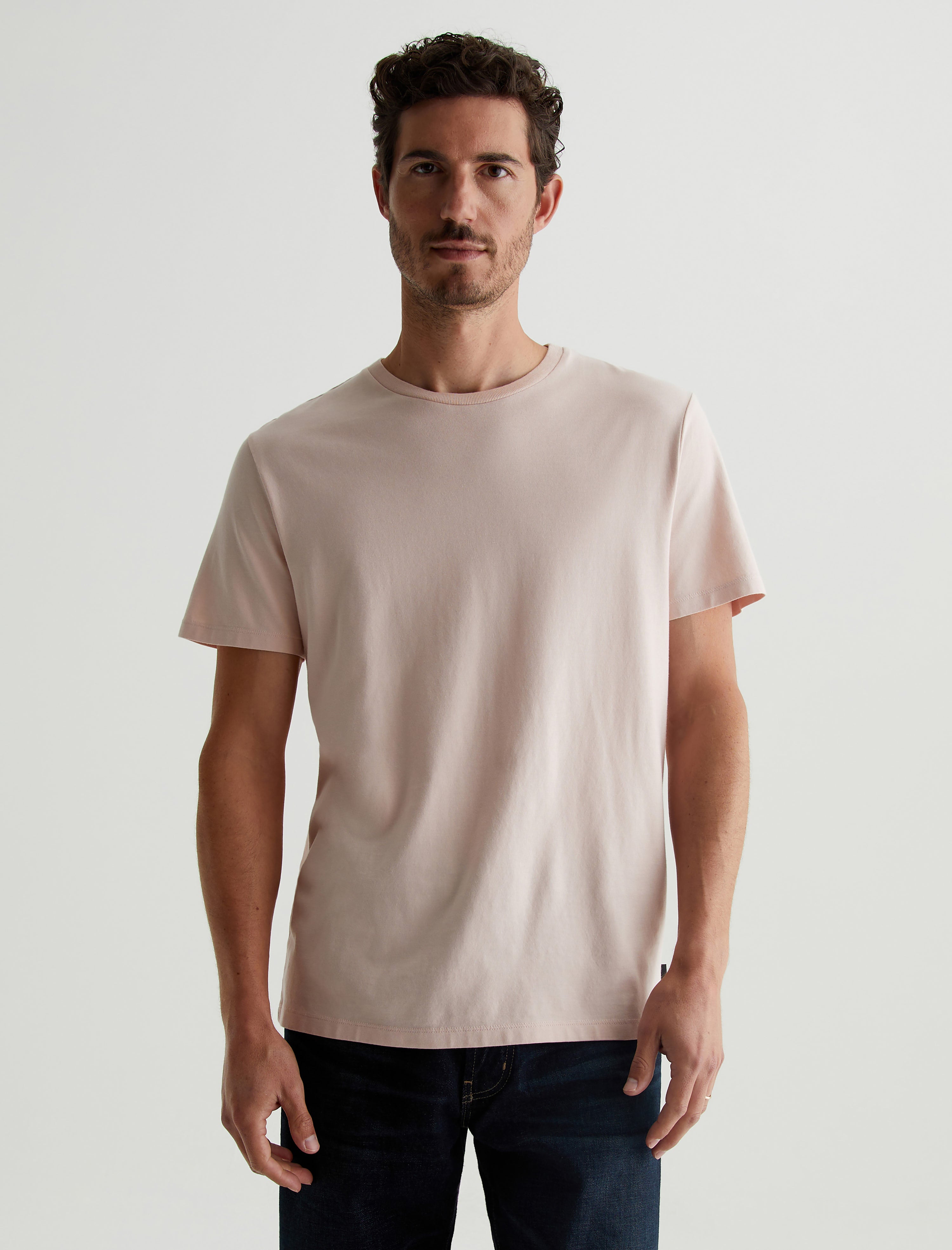 Bryce Crew Vintage Pink Classic Crew Neck T-Shirt Men Top Photo 1