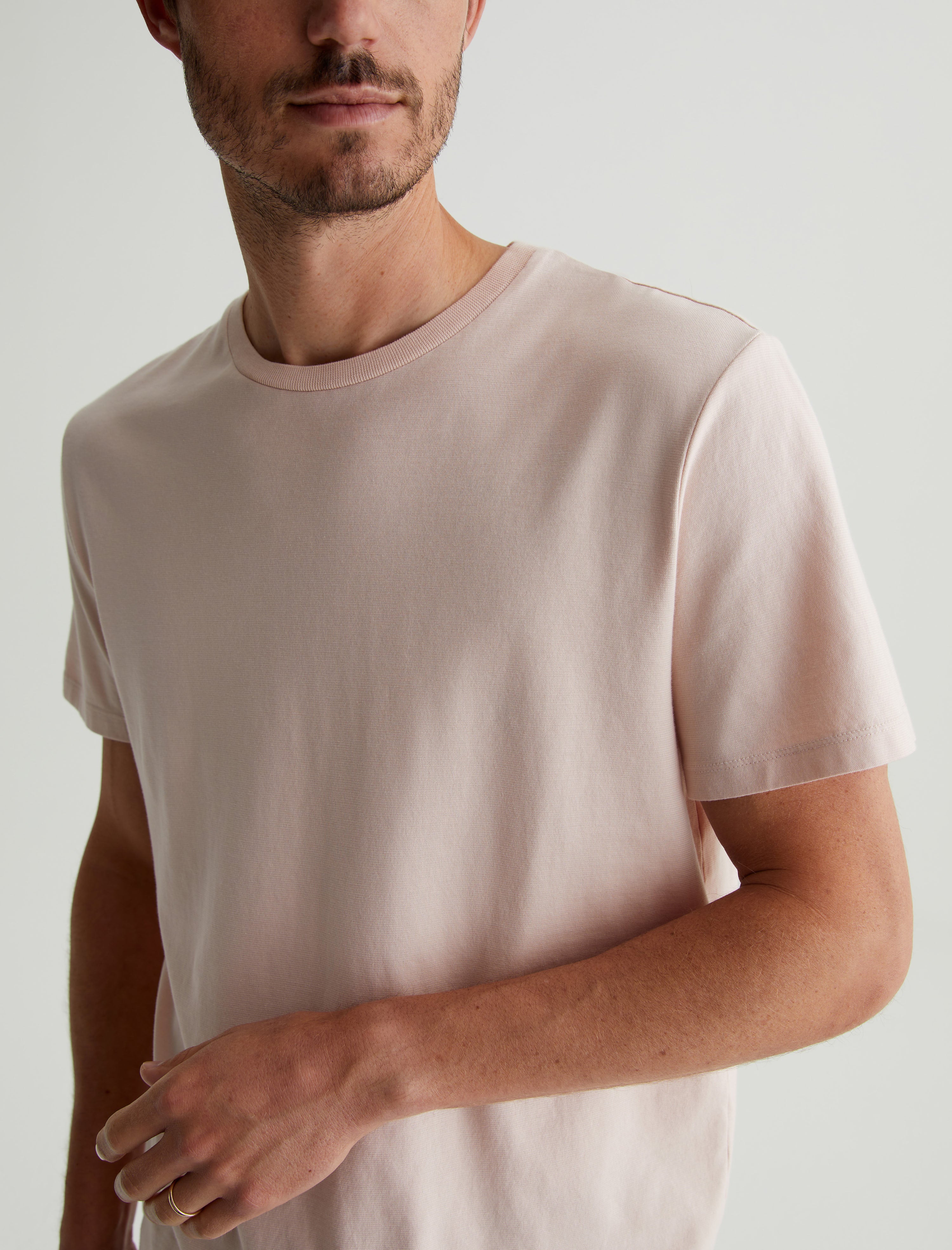 Bryce Crew Vintage Pink Classic Crew Neck T-Shirt Men Top Photo 2