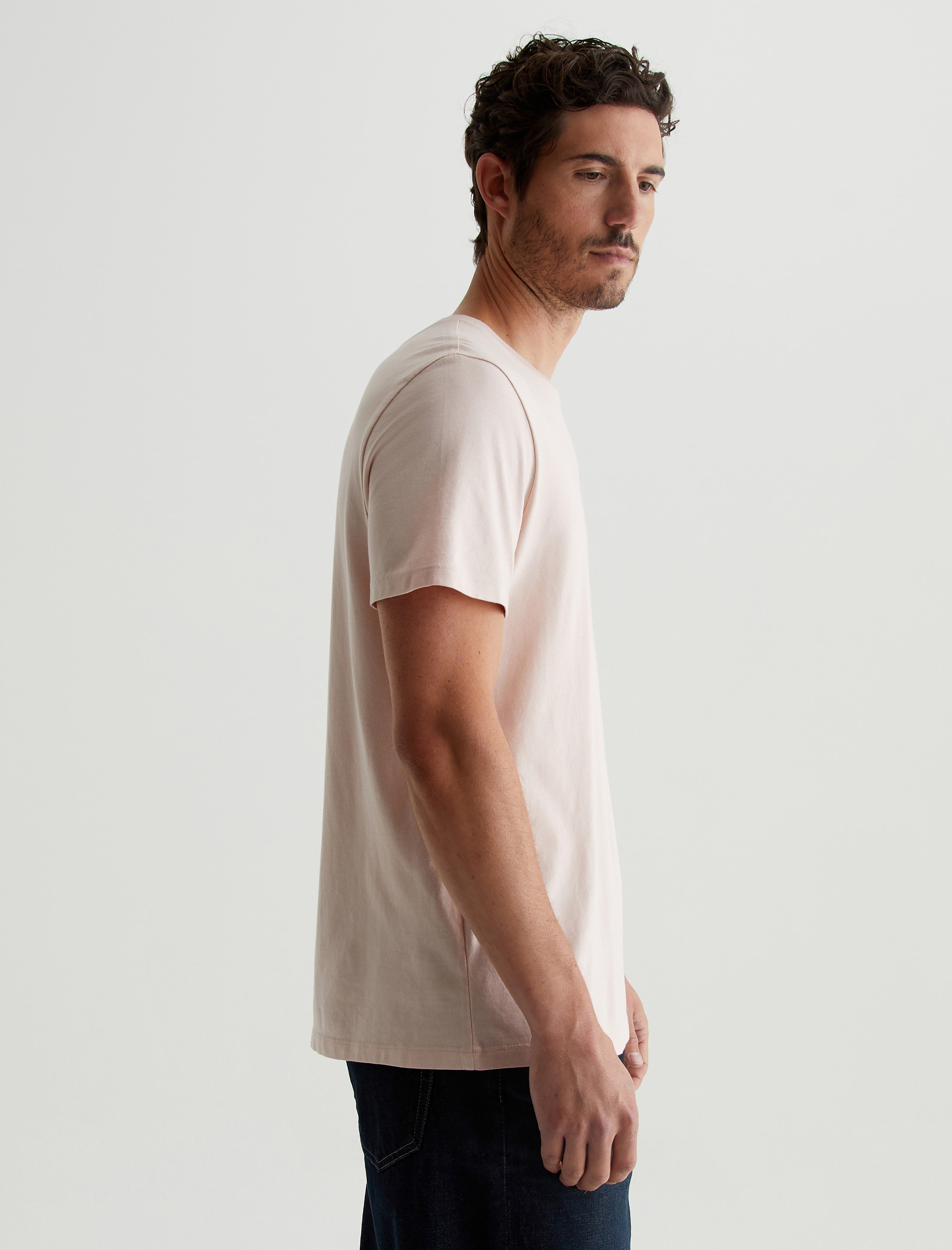 Bryce Crew Vintage Pink Classic Crew Neck T-Shirt Men Top Photo 3