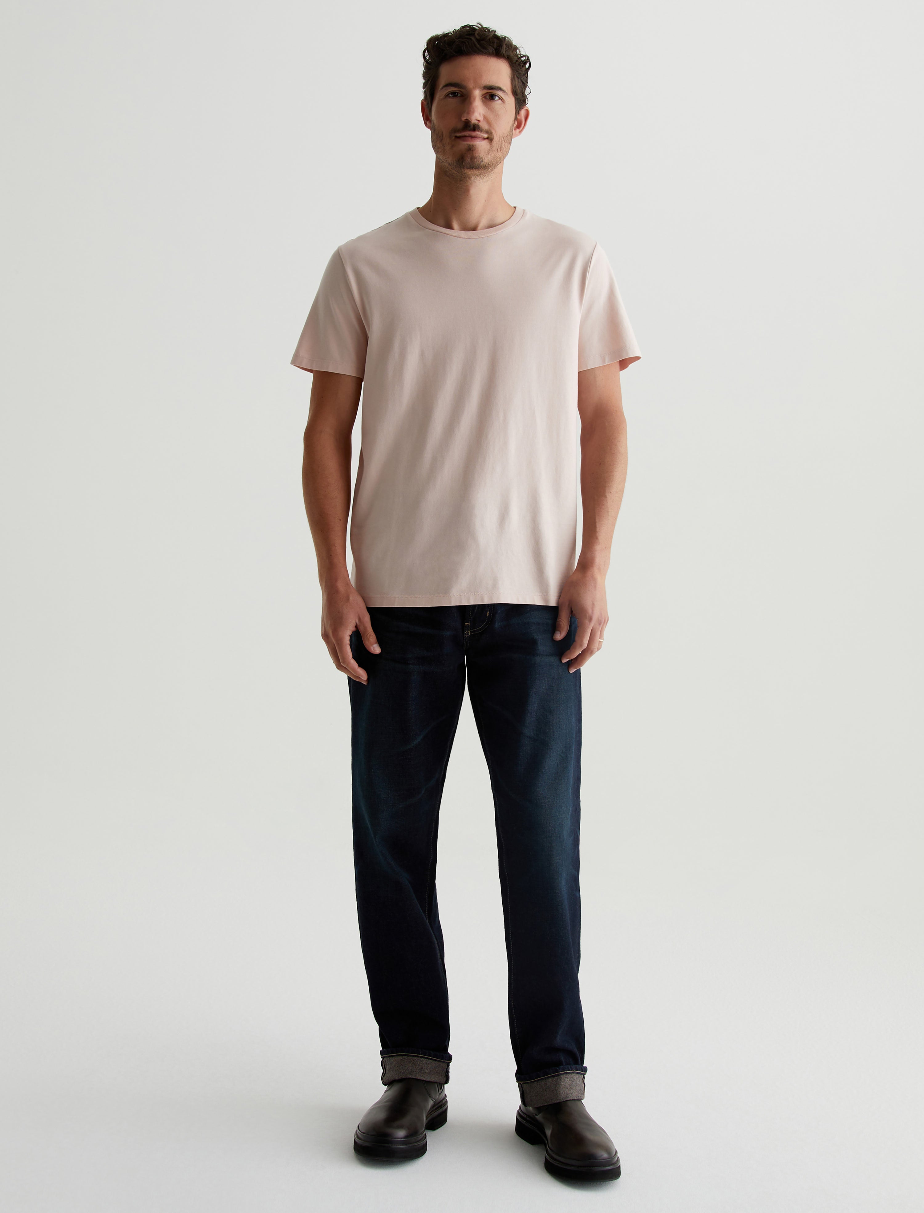 Bryce Crew Vintage Pink Classic Crew Neck T-Shirt Men Top Photo 4