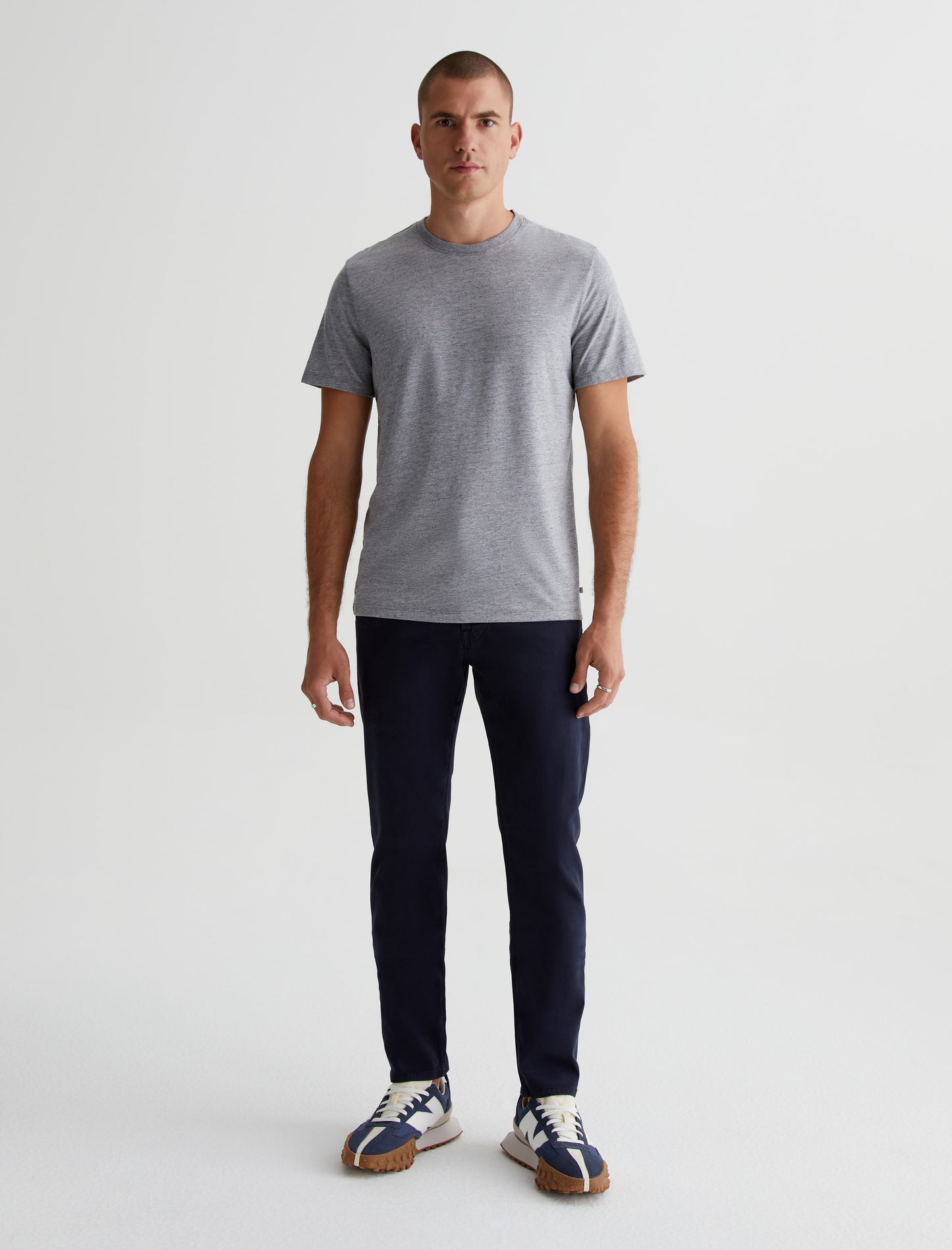 Bryce Crew Heather Grey Classic Crew Neck Men Top Photo 2
