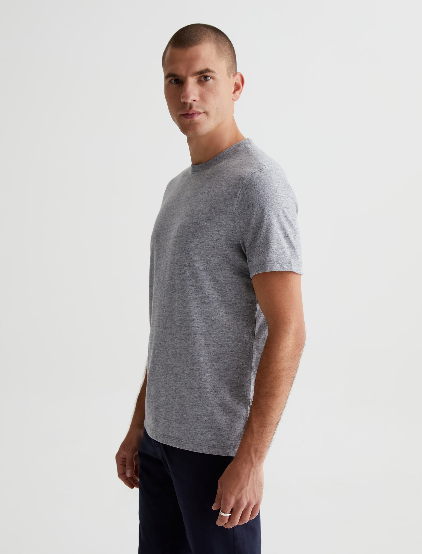 Bryce Crew Heather Grey Classic Crew Neck Men Top Photo 4