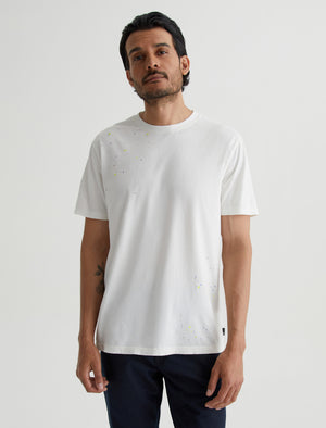 Bryce Crew Stone Dot White Multi Classic Fit Short Sleeve Crew Neck T-Shirt Mens Top Photo 1
