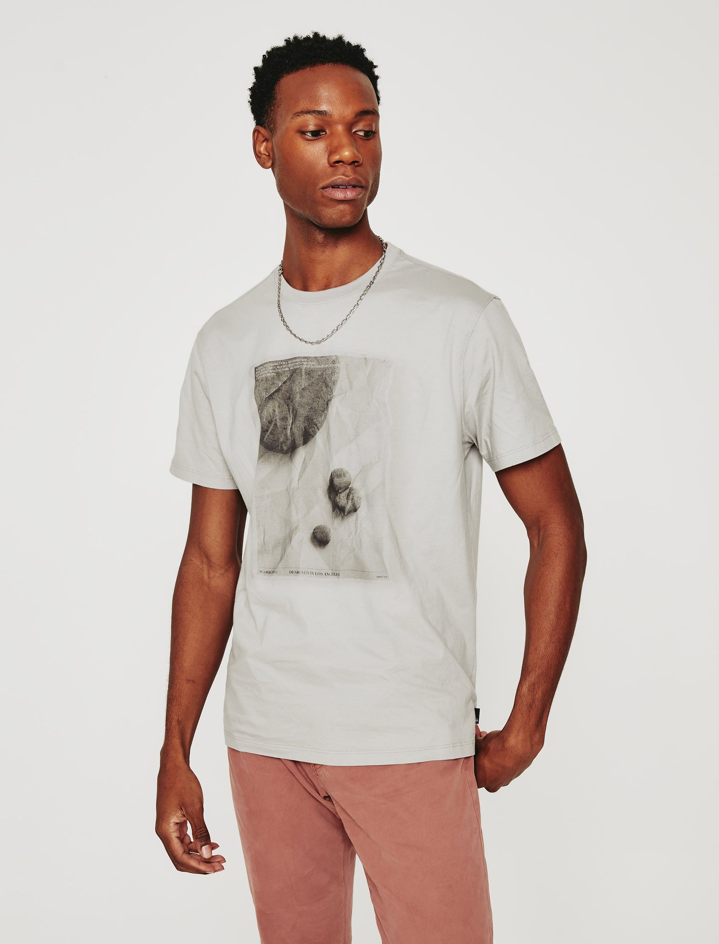 Bryce Crew Elemental Silver Grey Classic Fit Short Sleeve Crew Neck T-Shirt Mens Top Photo 1