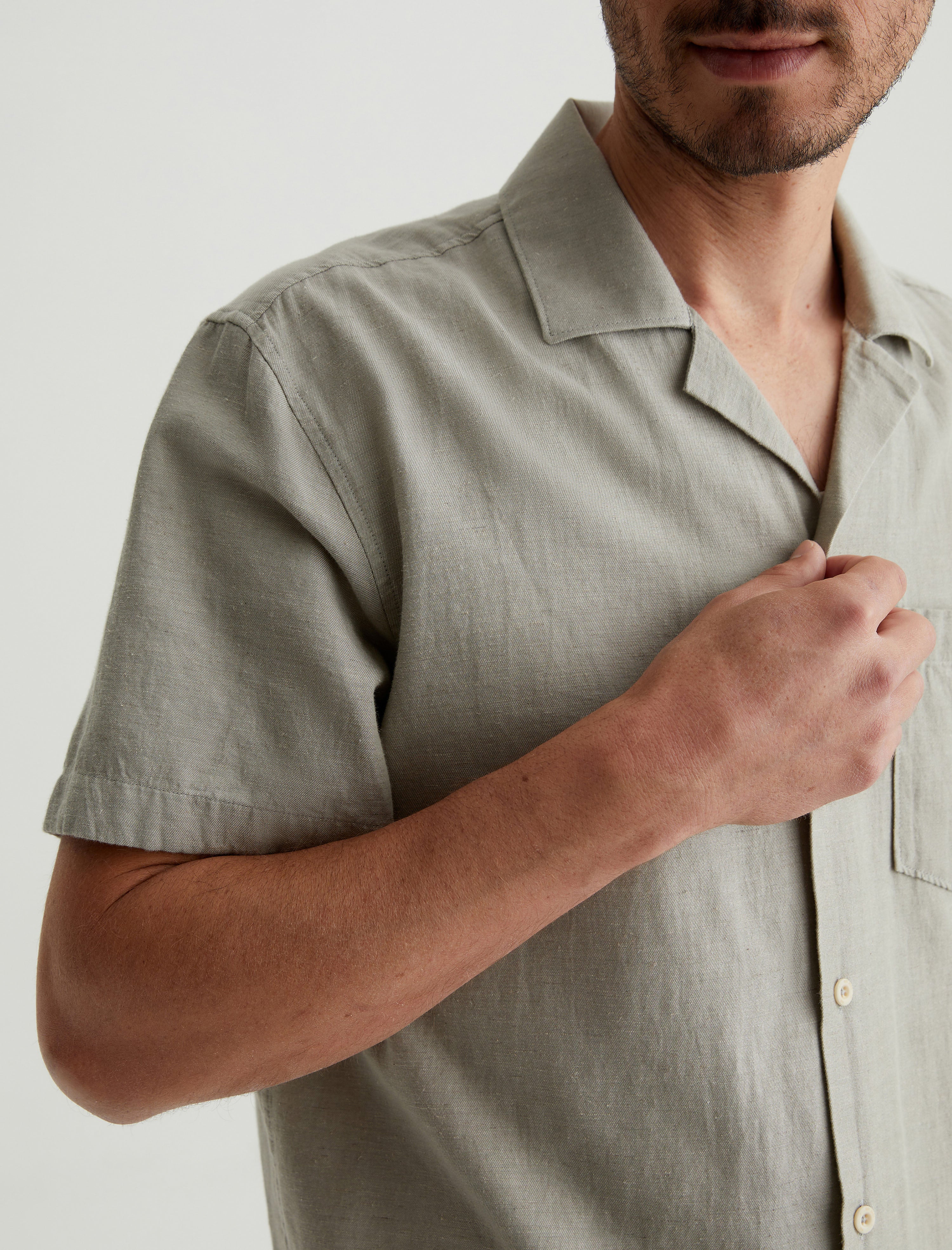 Foster Shirt Dried Bay Leaf Relaxed Fit Camp Shirt Men Top Photo 2