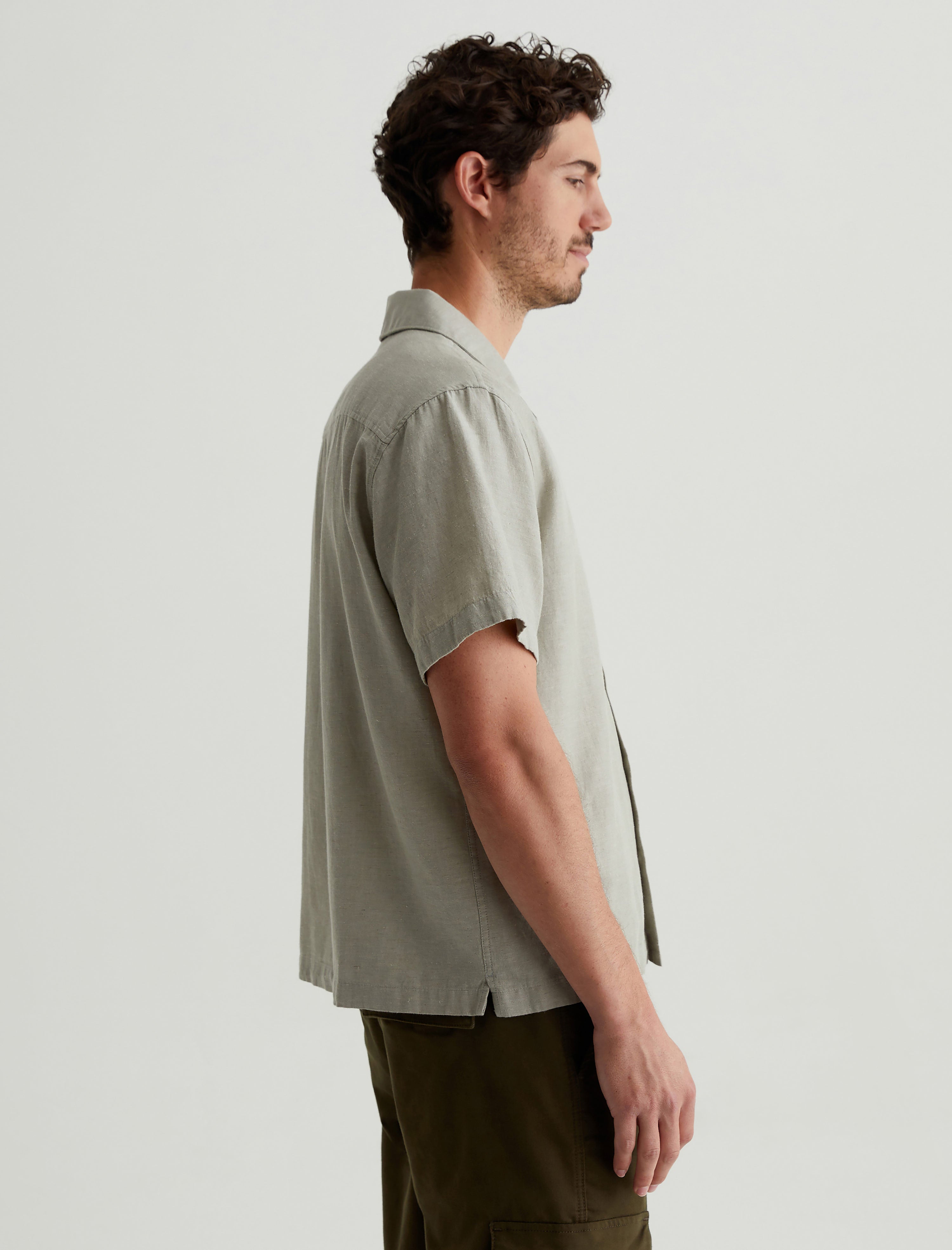 Foster Shirt Dried Bay Leaf Relaxed Fit Camp Shirt Men Top Photo 3