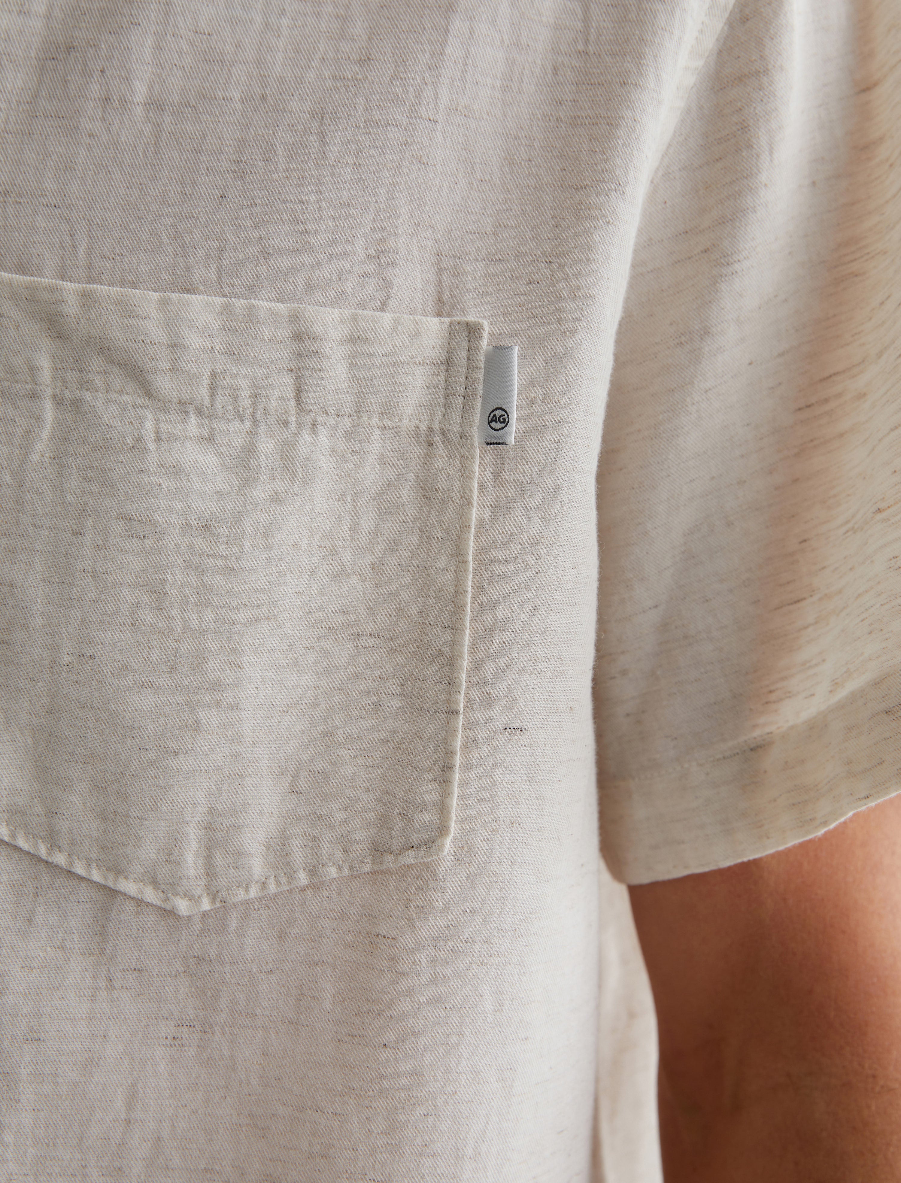 Foster Shirt Oatmeal Relaxed Fit Camp Shirt Men Top Photo 5