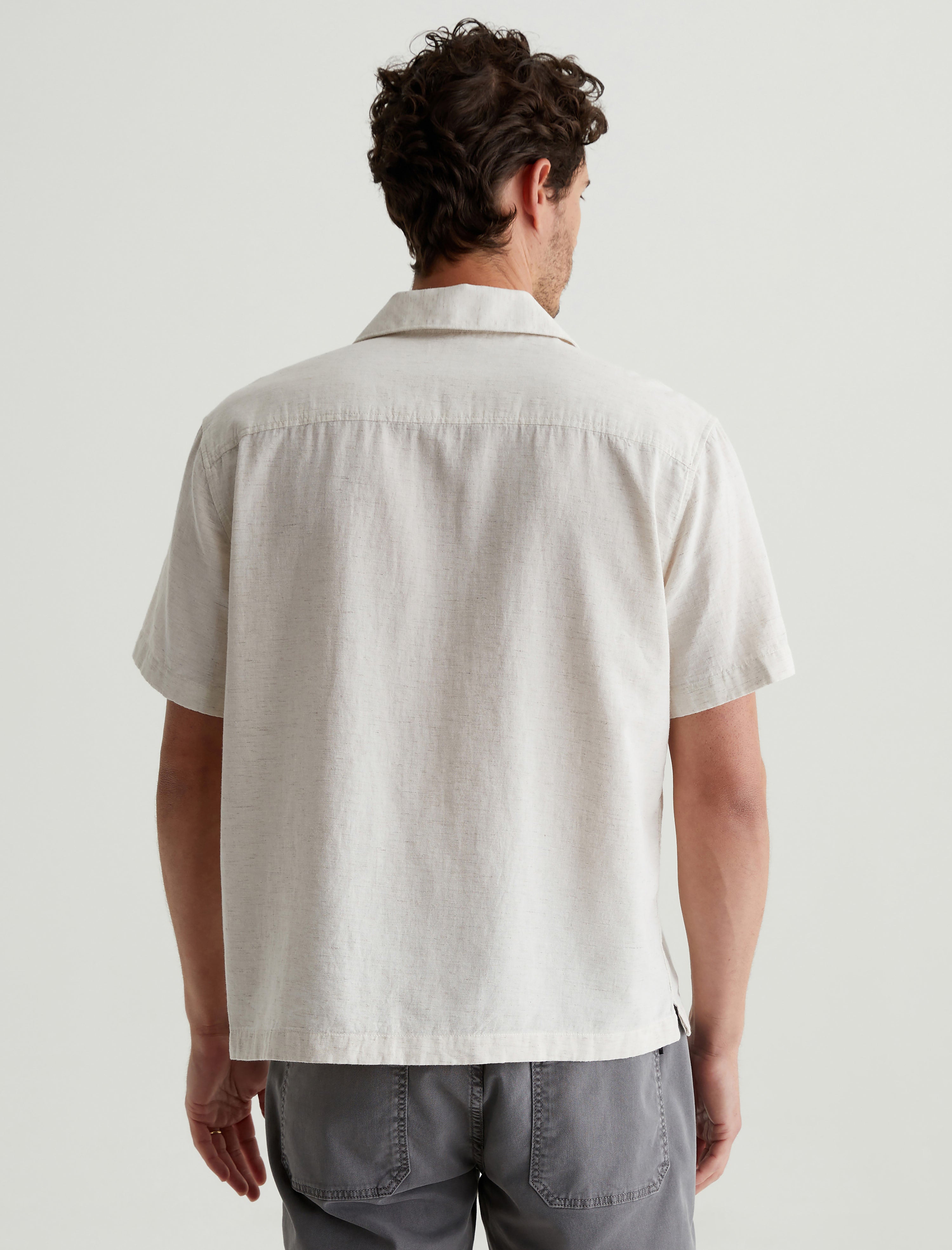 Foster Shirt Oatmeal Relaxed Fit Camp Shirt Men Top Photo 7