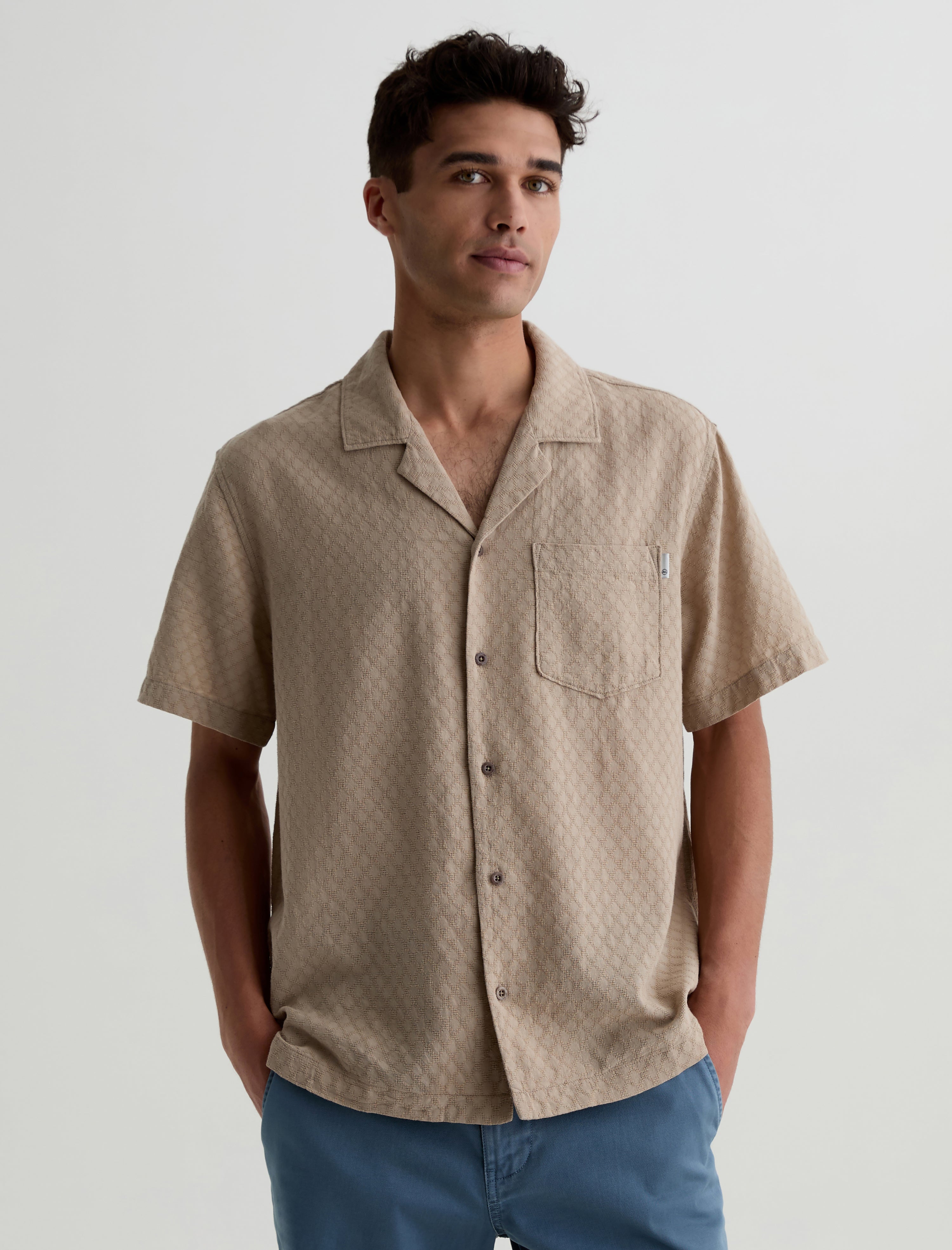 Foster  Shirt Dry Dust Relaxed Fit Camp Shirt Men Top Photo 1