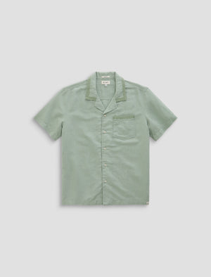 Foster S/S Shirt Faded Moss Relaxed Fit Camp Shirt Men Top Photo 9