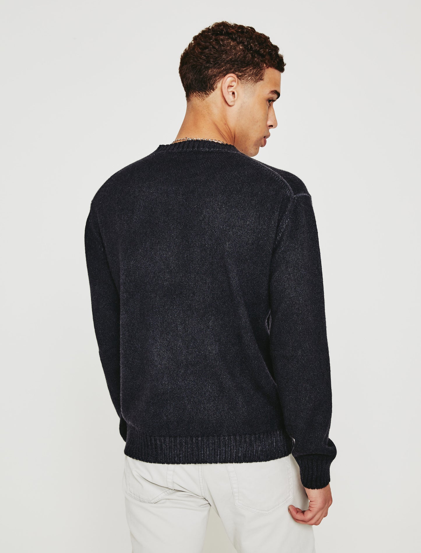 Leo Crew Sandwashed Charcoal Made In Italy Men Top Photo 6