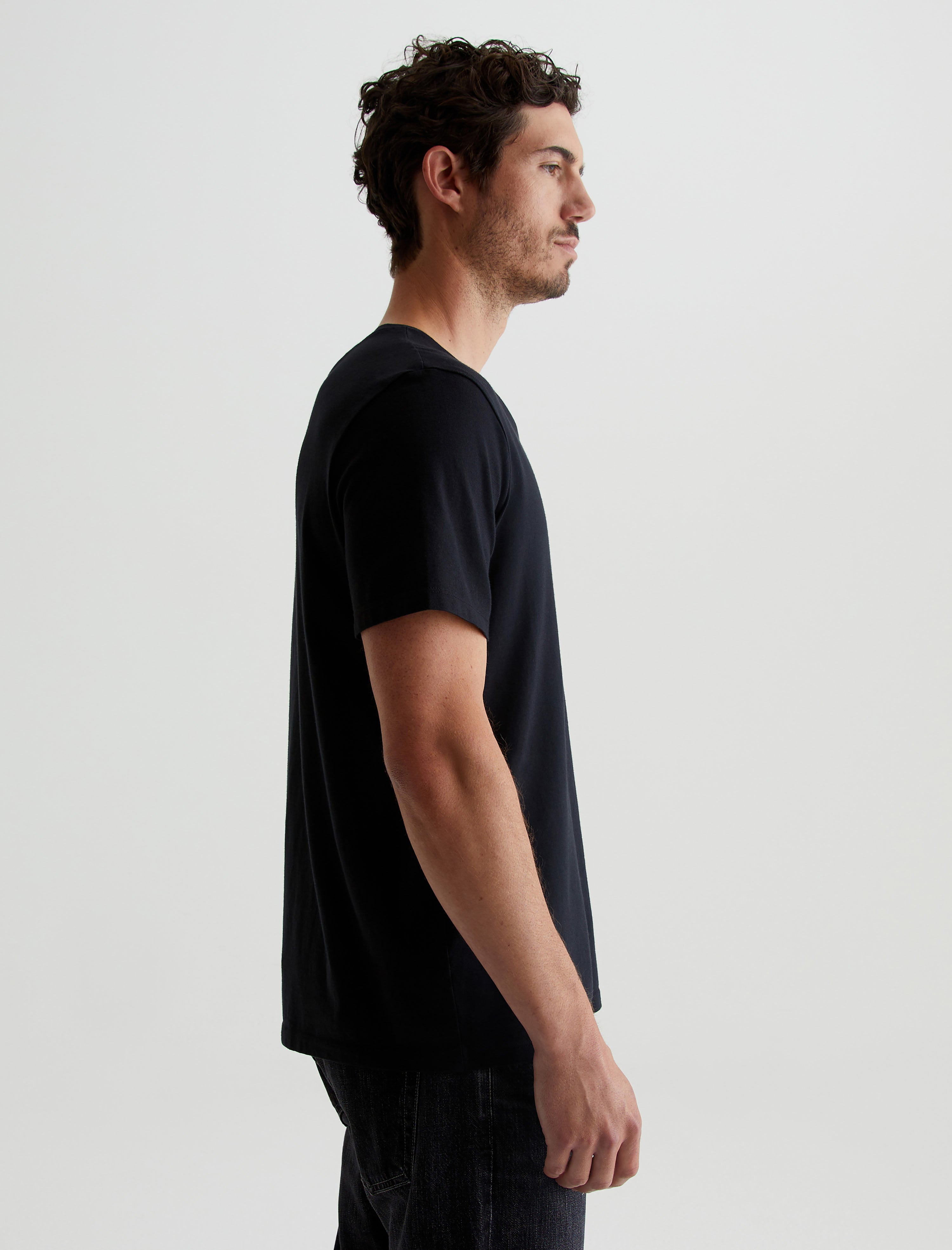 Bryce Vee True Black Classic Vee Neck T-Shirt Men Top Photo 3