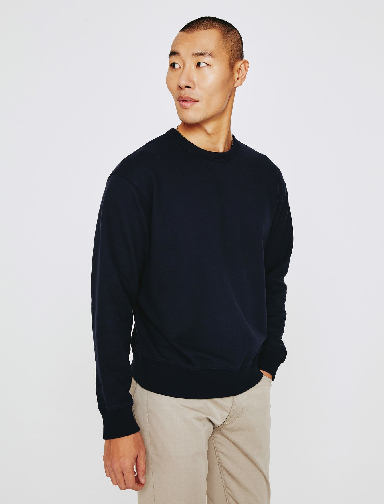 Arc Crew Deep Navy Relaxed Crew Neck Men Top Photo 4