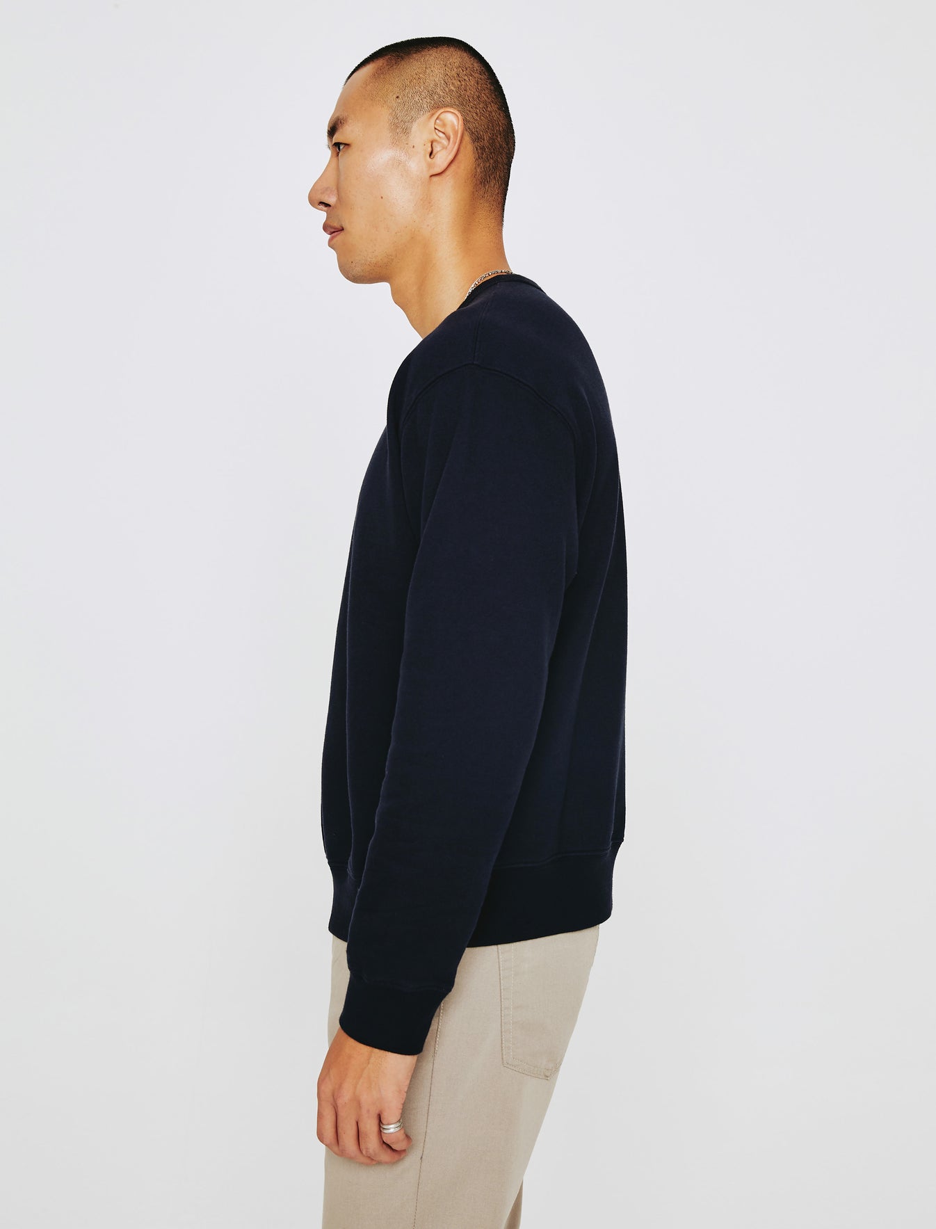 Arc Crew Deep Navy Relaxed Crew Neck Men Top Photo 5