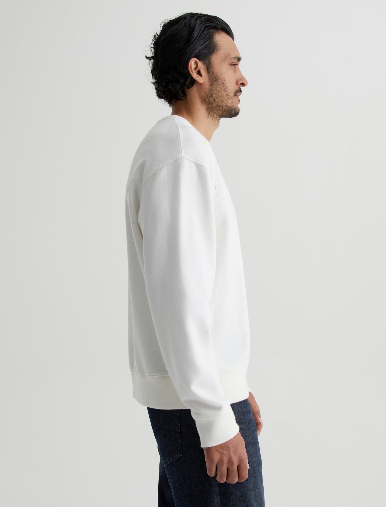 Arc Crew Stone Dot White Multi Relaxed Fit Crew Neck Sweatshirt Mens Top Photo 4