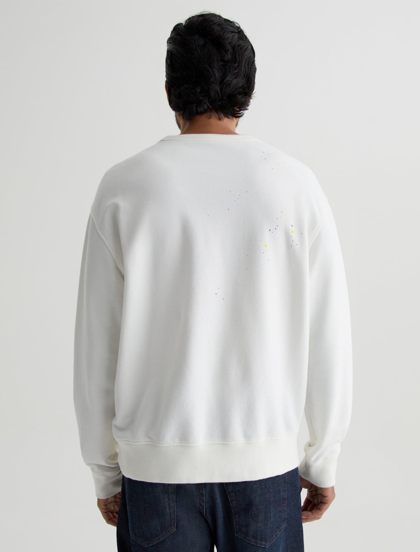 Arc Crew Stone Dot White Multi Relaxed Fit Crew Neck Sweatshirt Mens Top Photo 6