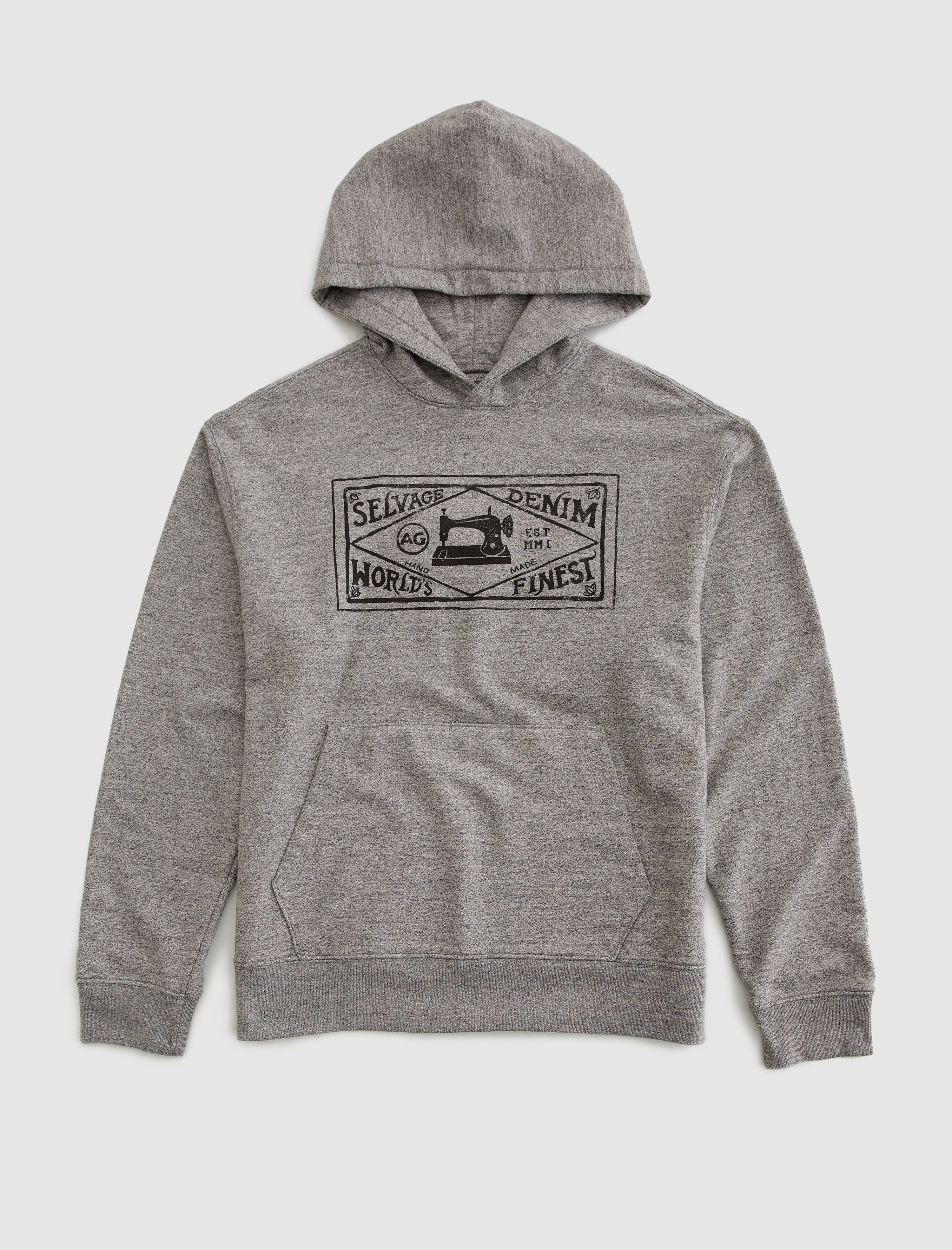 Arc Hoodie Selvage Denim Label Relaxed Crew Neck Men Top Photo 1
