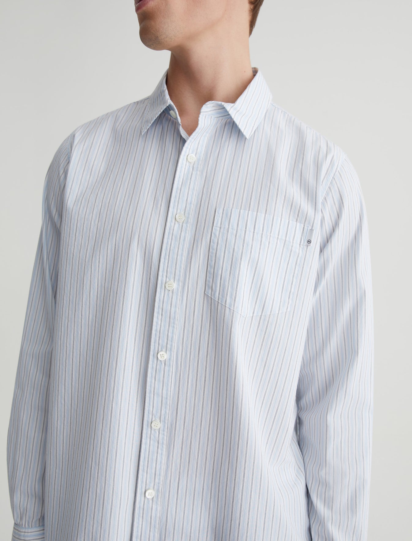 Aiden Shirt Gallery Stripe Blue Multi Classic Fit Long Sleeve Button-Up Shirt Men Top Photo 3