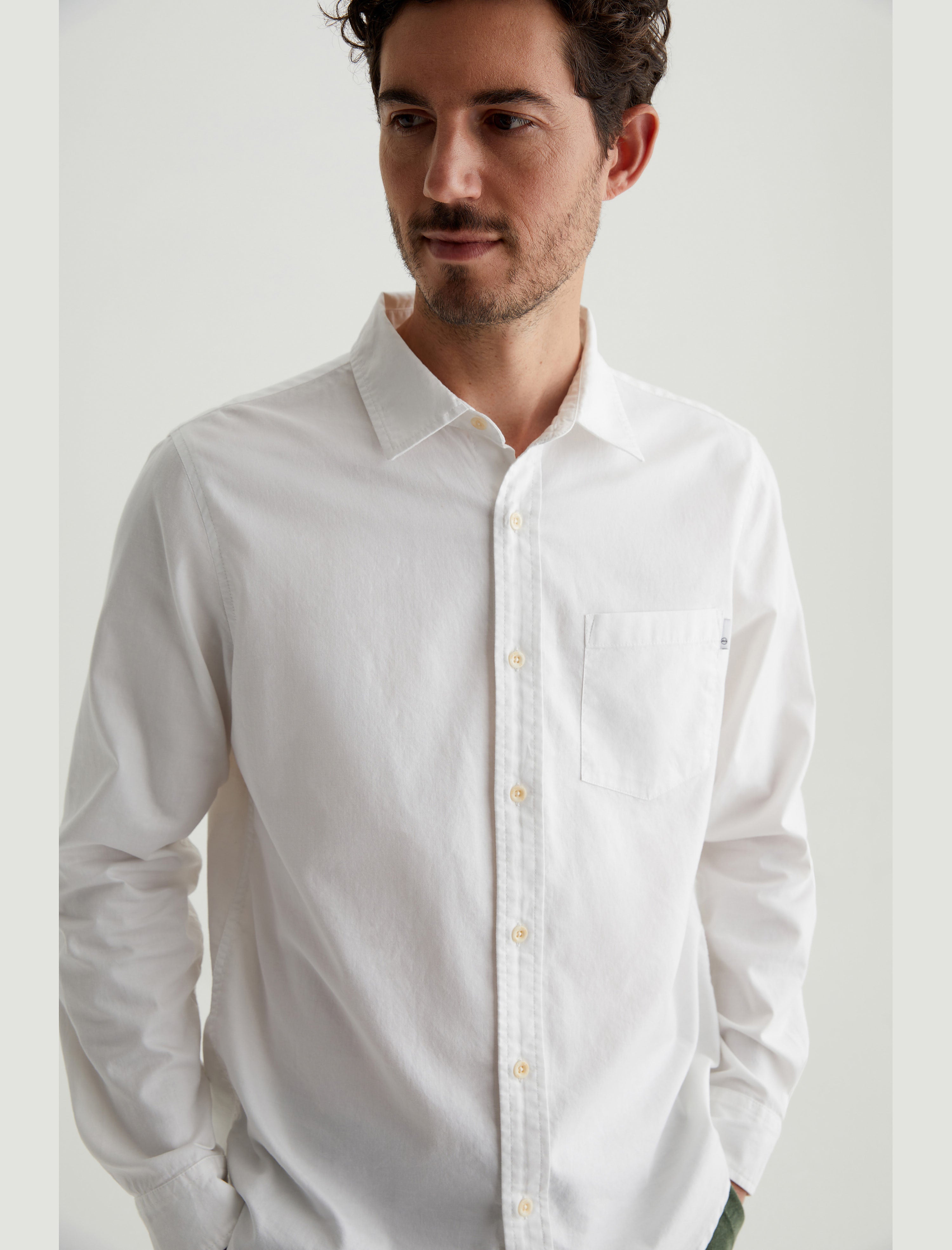Aiden Shirt White Classic Button Up Shirt Men Top Photo 2