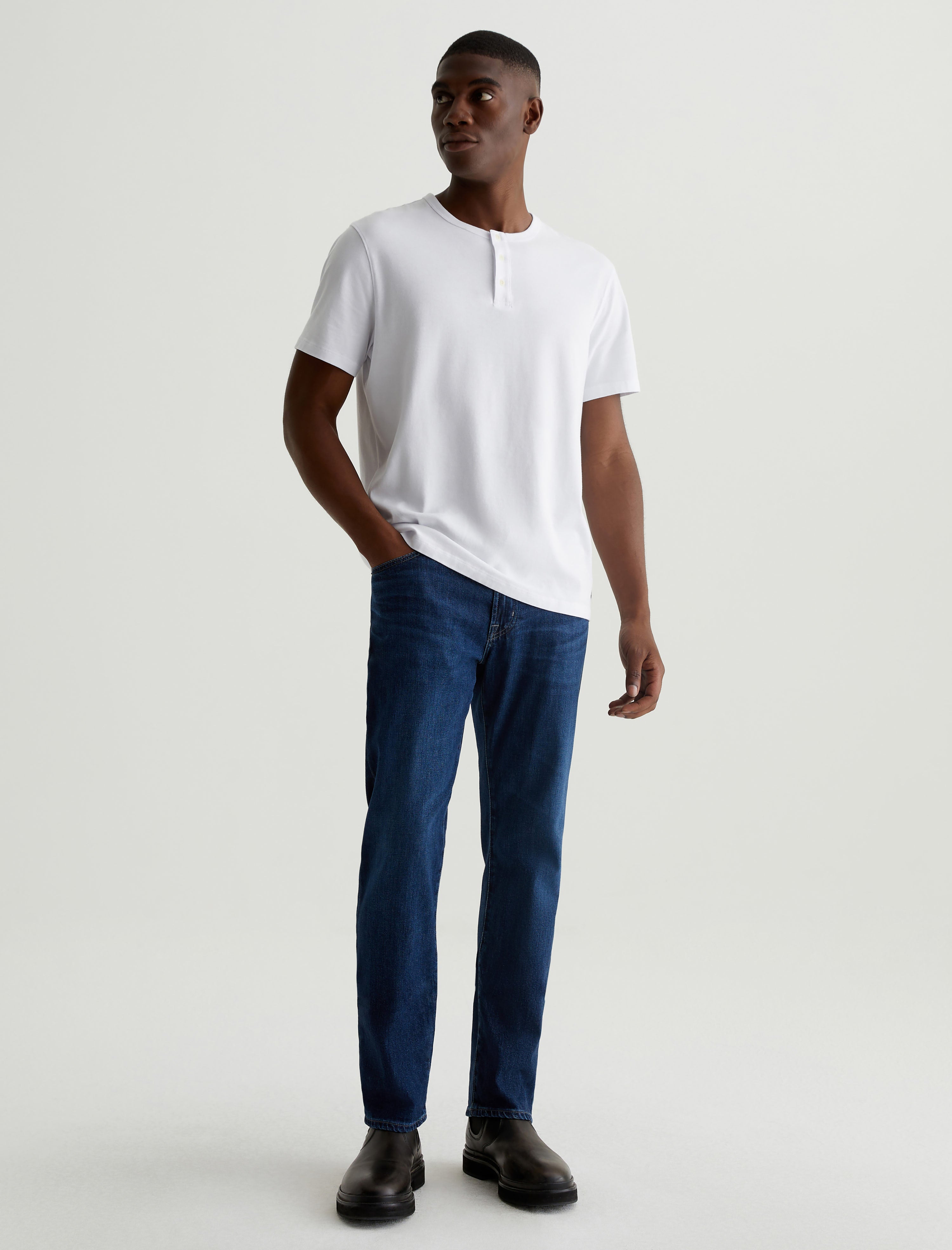 Bryce Short Sleeve Henley True White Classic Henley T-Shirt Men Top Photo 4