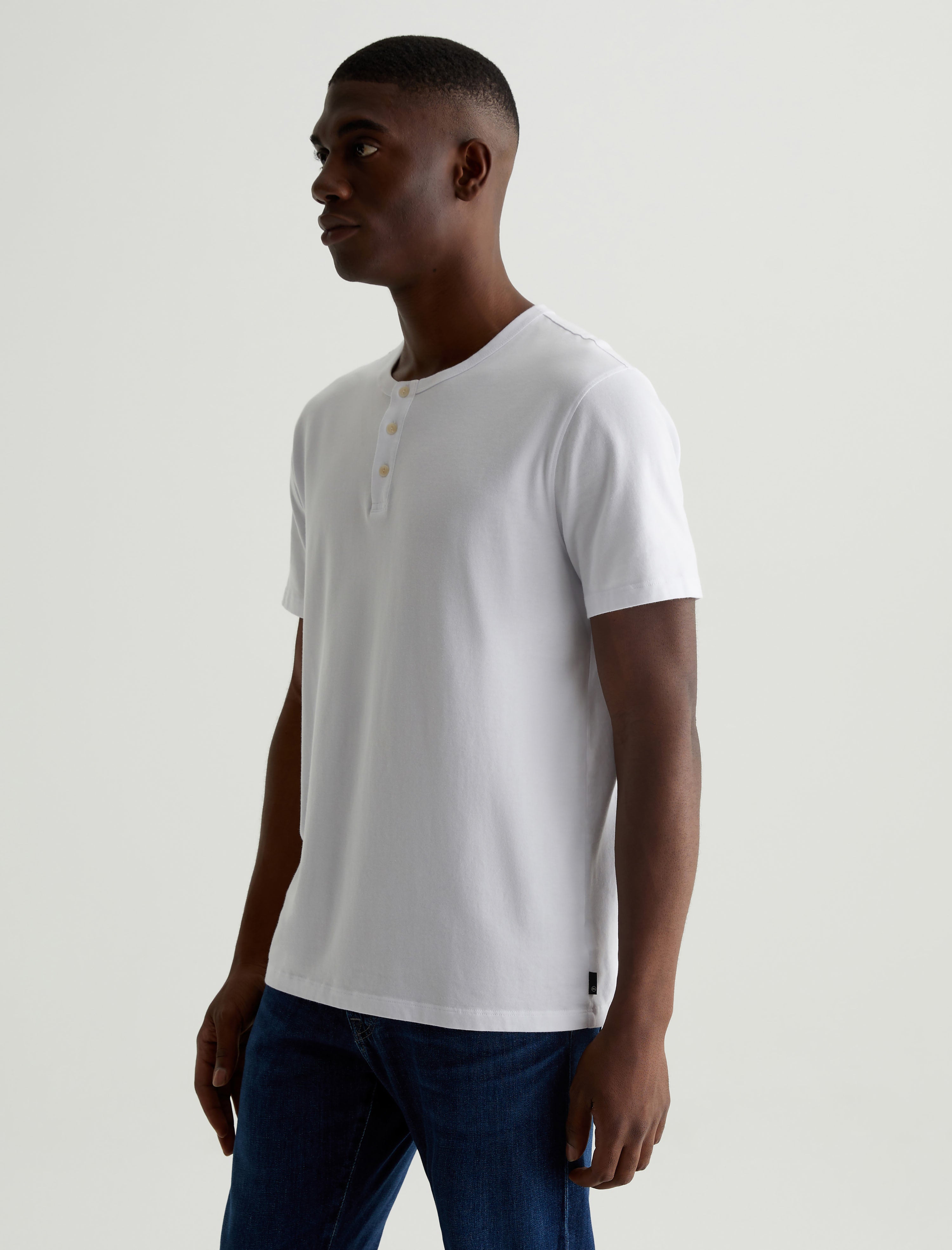 Bryce Short Sleeve Henley True White Classic Henley T-Shirt Men Top Photo 6