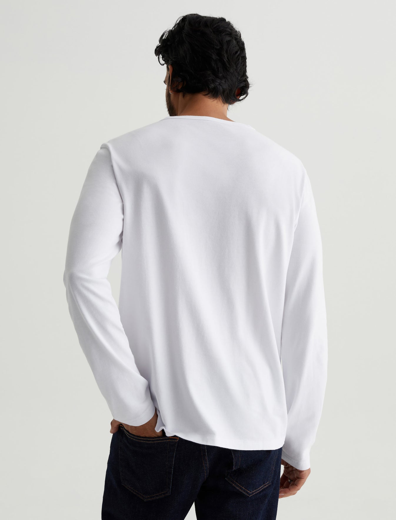 Bryce Henley True White Classic Fit Long Sleeve Henley T-Shirt Mens Top Photo 6