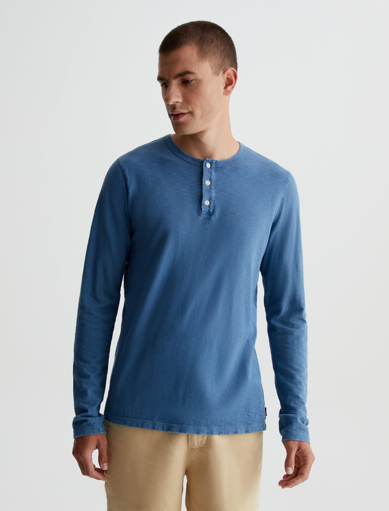 Bryce L/S Henley 5 Years Rio Azul Classic Fit Long Sleeve Henley T-Shirt Mens Top Photo 1