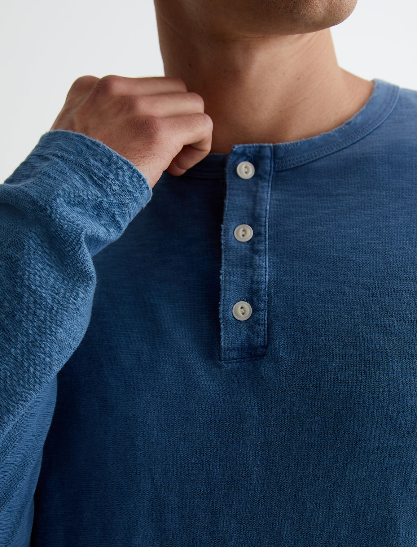 Bryce L/S Henley 5 Years Rio Azul Classic Fit Long Sleeve Henley T-Shirt Mens Top Photo 2