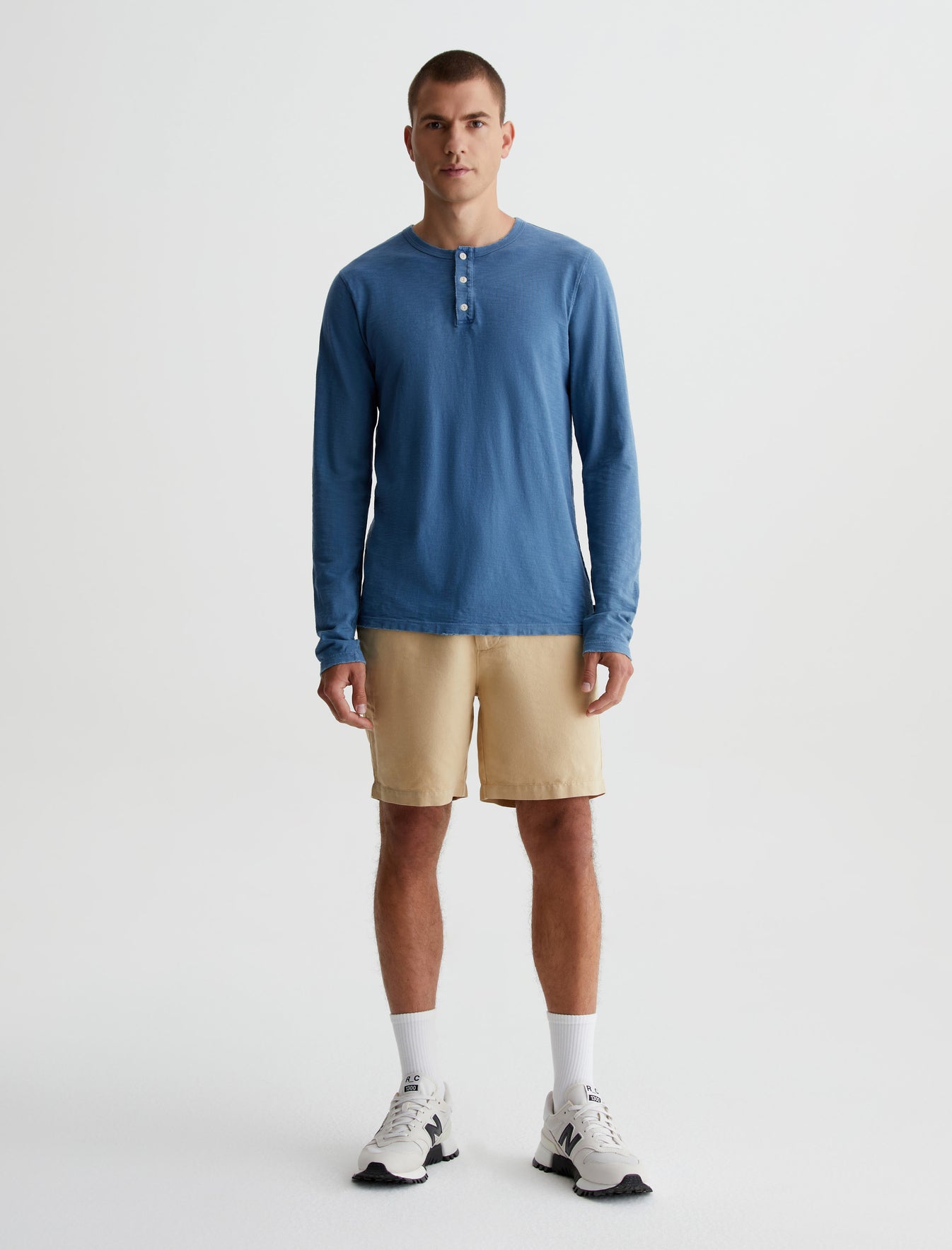 Bryce L/S Henley 5 Years Rio Azul Classic Fit Long Sleeve Henley T-Shirt Mens Top Photo 3