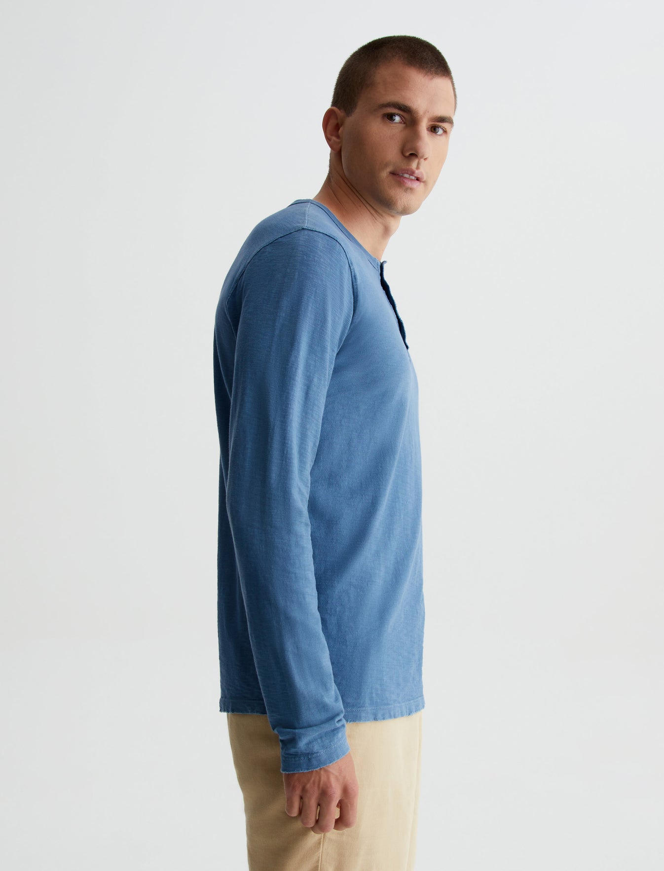 Bryce L/S Henley 5 Years Rio Azul Classic Fit Long Sleeve Henley T-Shirt Mens Top Photo 5
