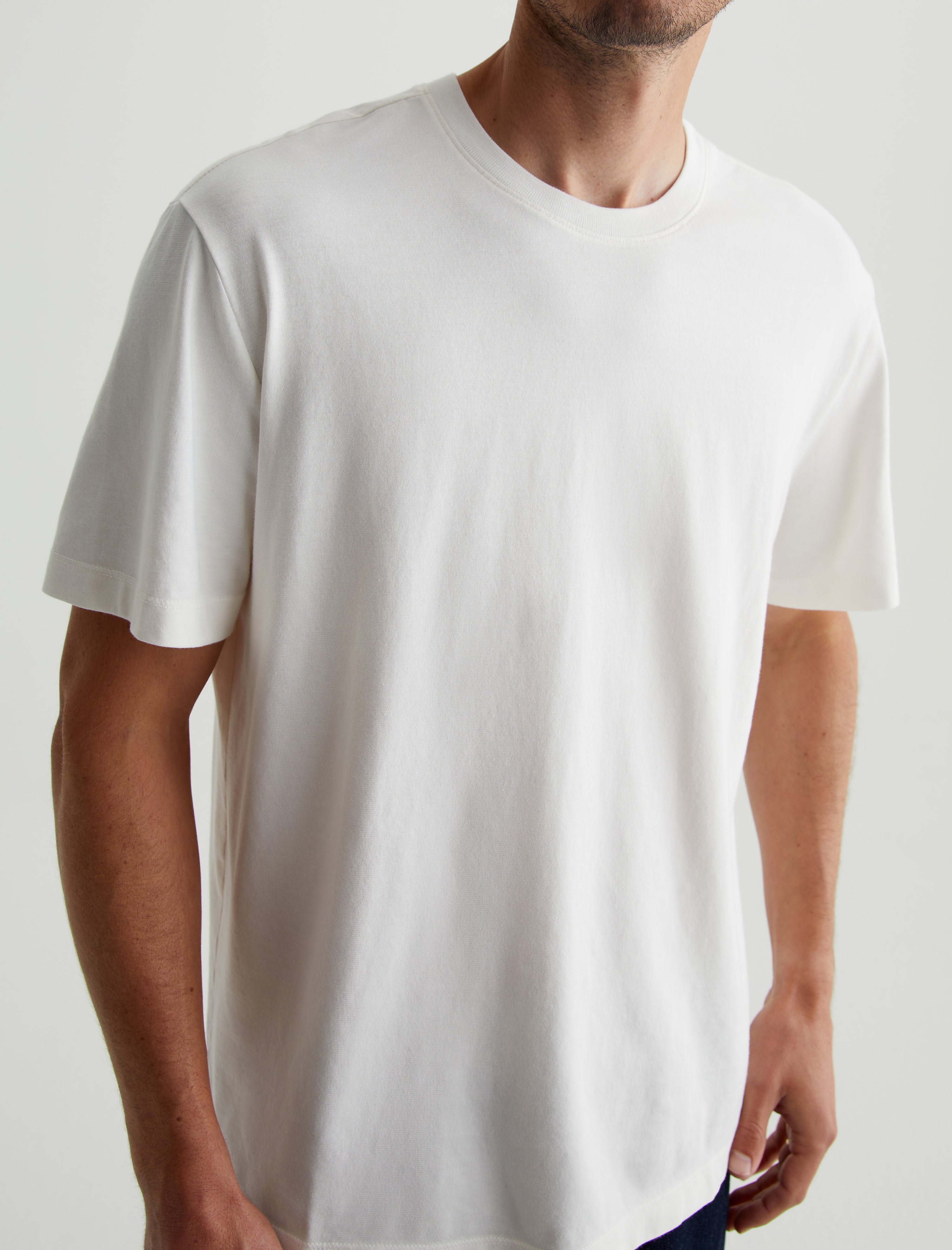 Wesley Crew Ivory Dust Relaxed T-Shirt Men Top Photo 2