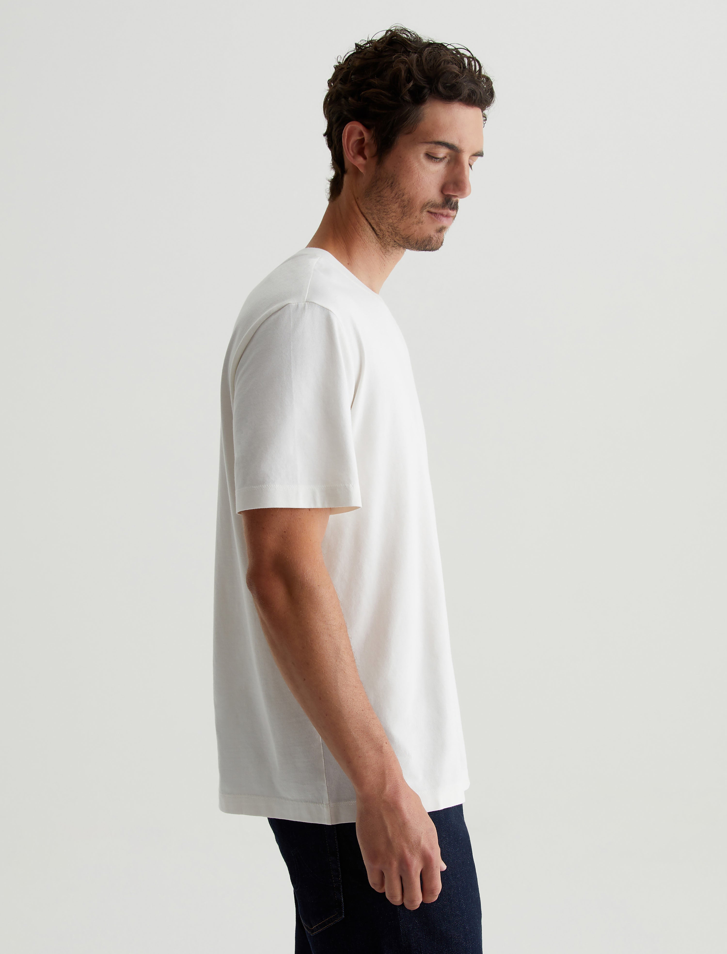 Wesley Crew Ivory Dust Relaxed T-Shirt Men Top Photo 3